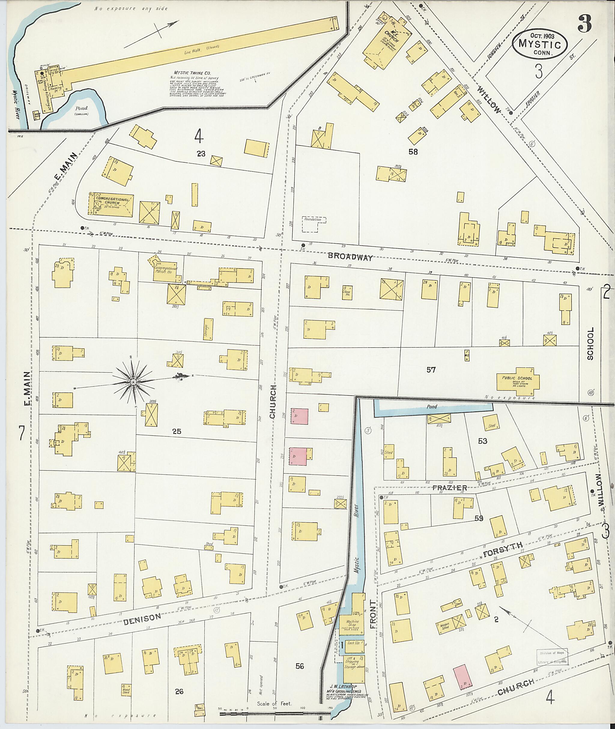 This old map of Mystic, New London County, Connecticut was created by Sanborn Map Company in 1903