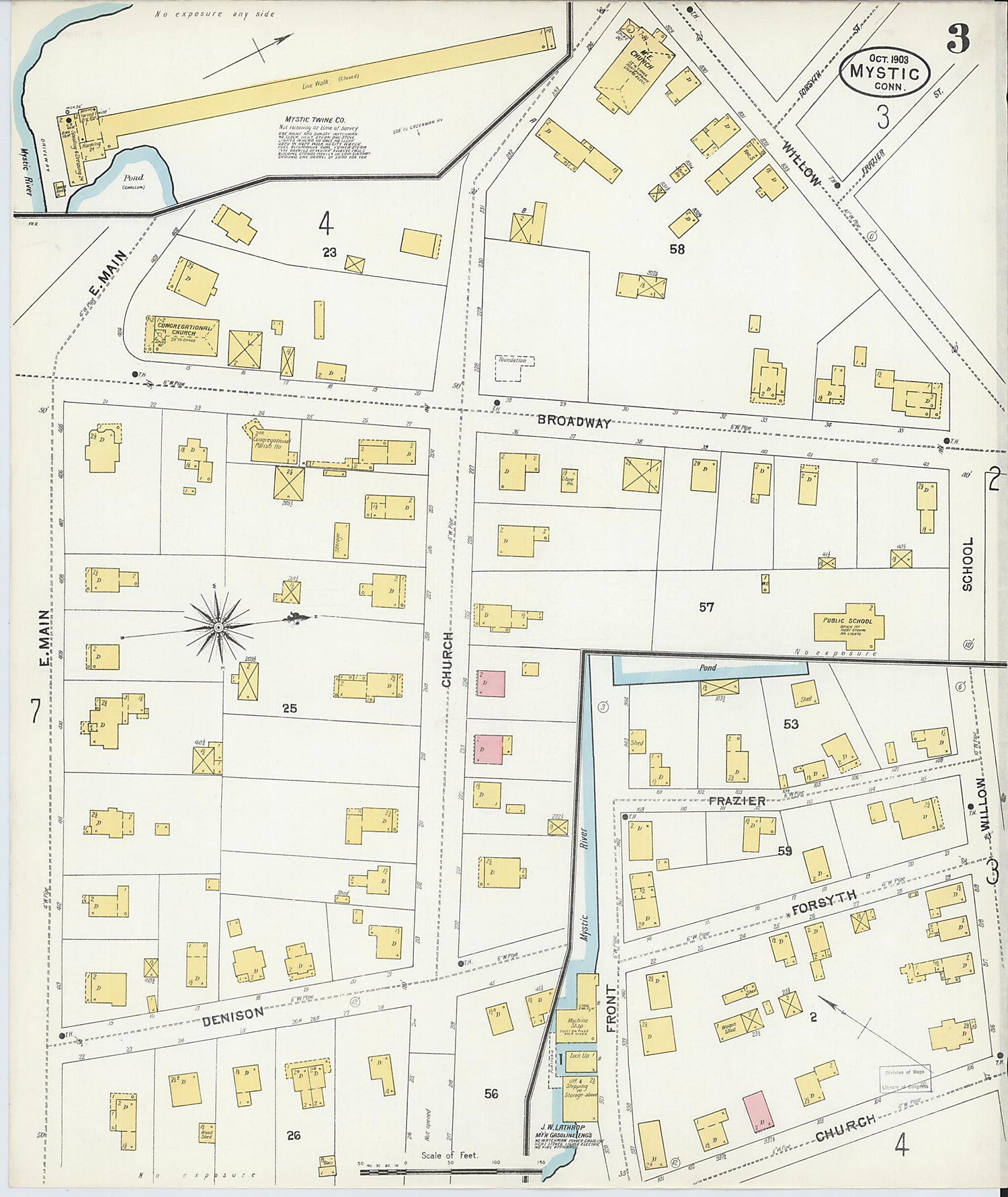 This old map of Mystic, New London County, Connecticut was created by Sanborn Map Company in 1903