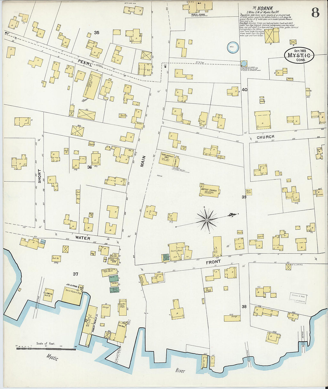 This old map of Mystic, New London County, Connecticut was created by Sanborn Map Company in 1903
