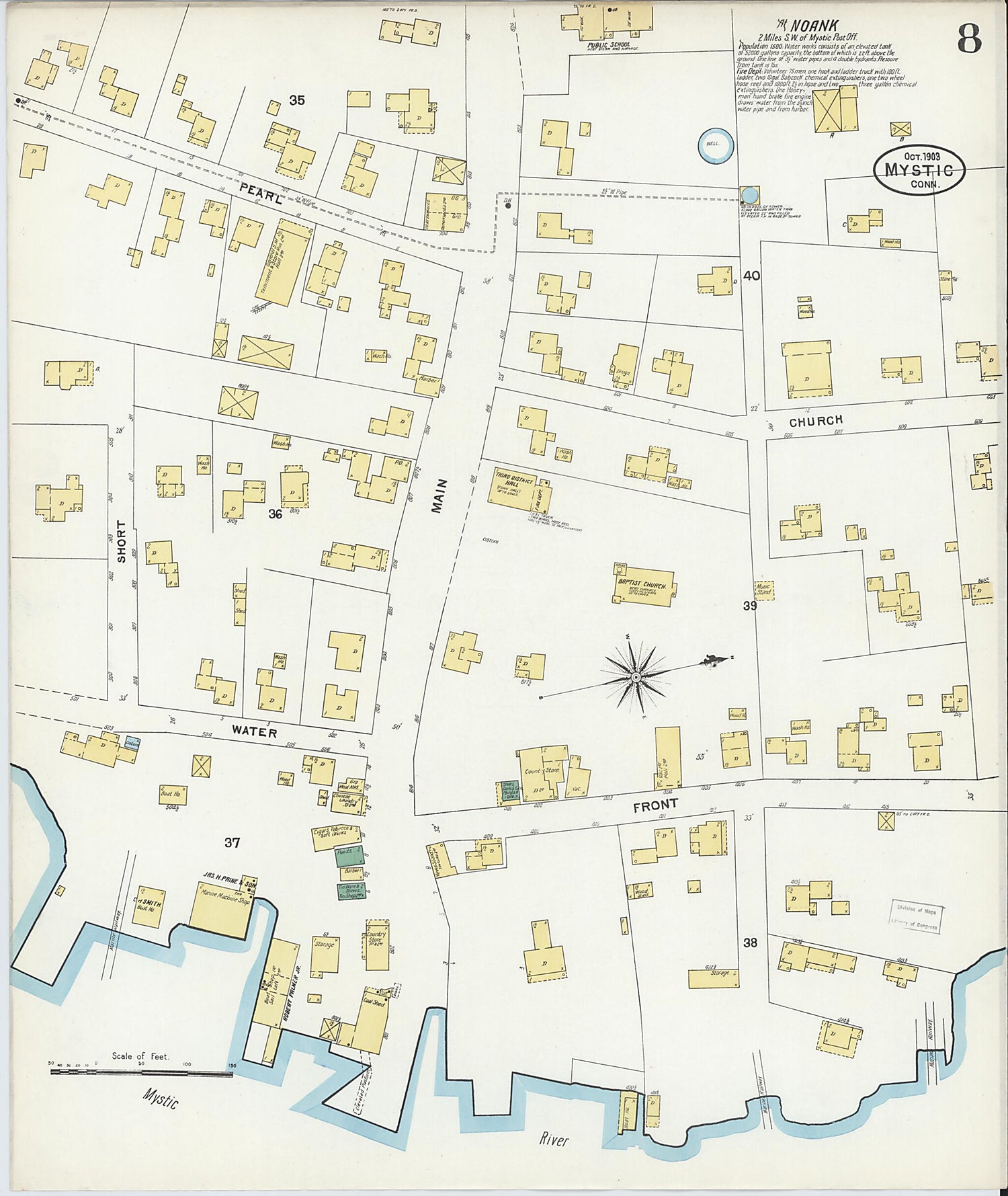 This old map of Mystic, New London County, Connecticut was created by Sanborn Map Company in 1903