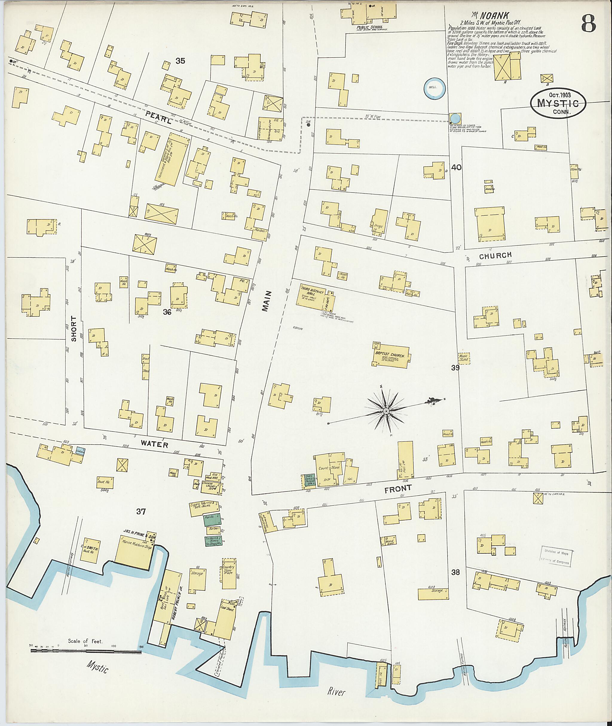 This old map of Mystic, New London County, Connecticut was created by Sanborn Map Company in 1903