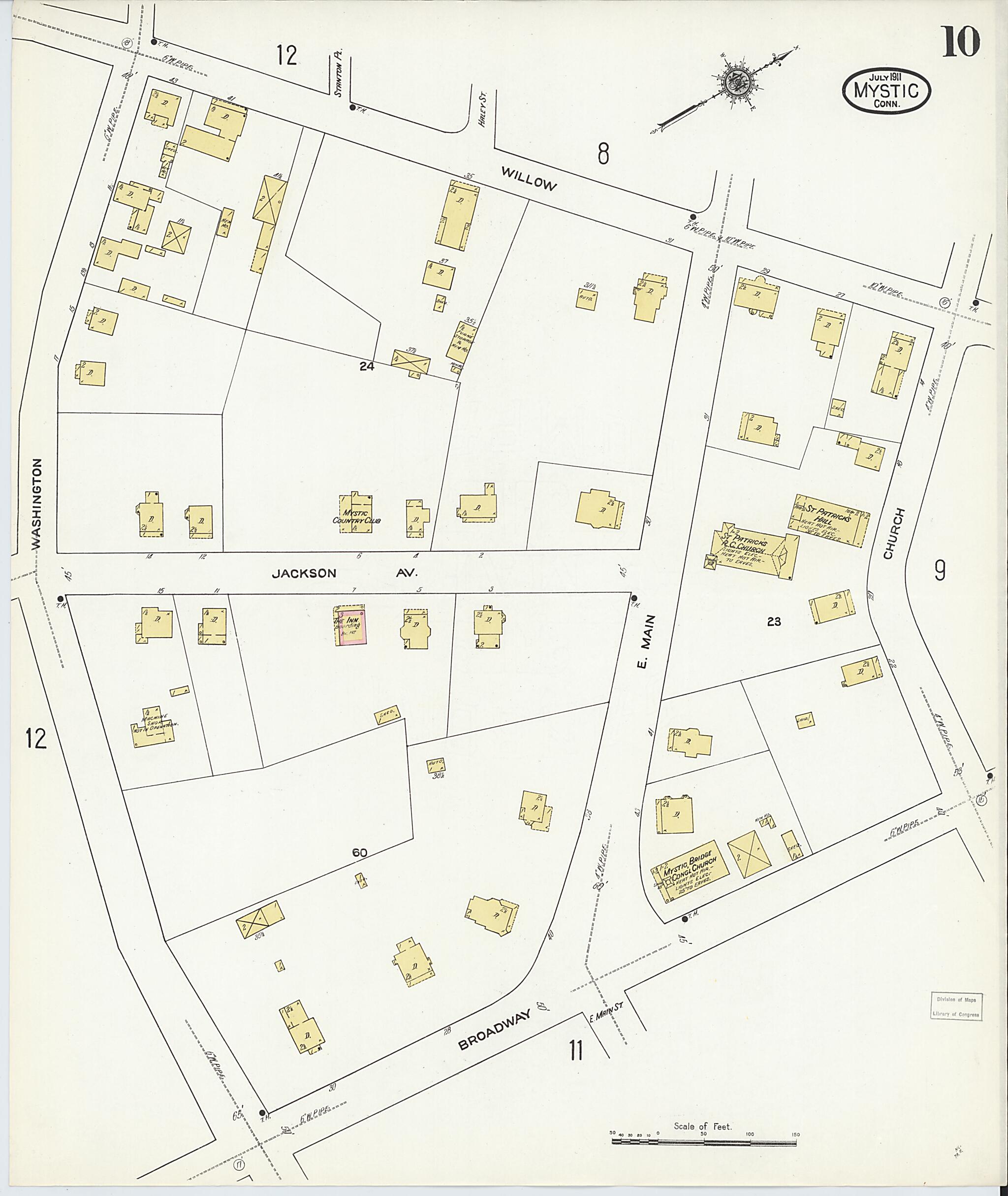 This old map of West Mystic, New London County, Connecticut was created by Sanborn Map Company in 1911