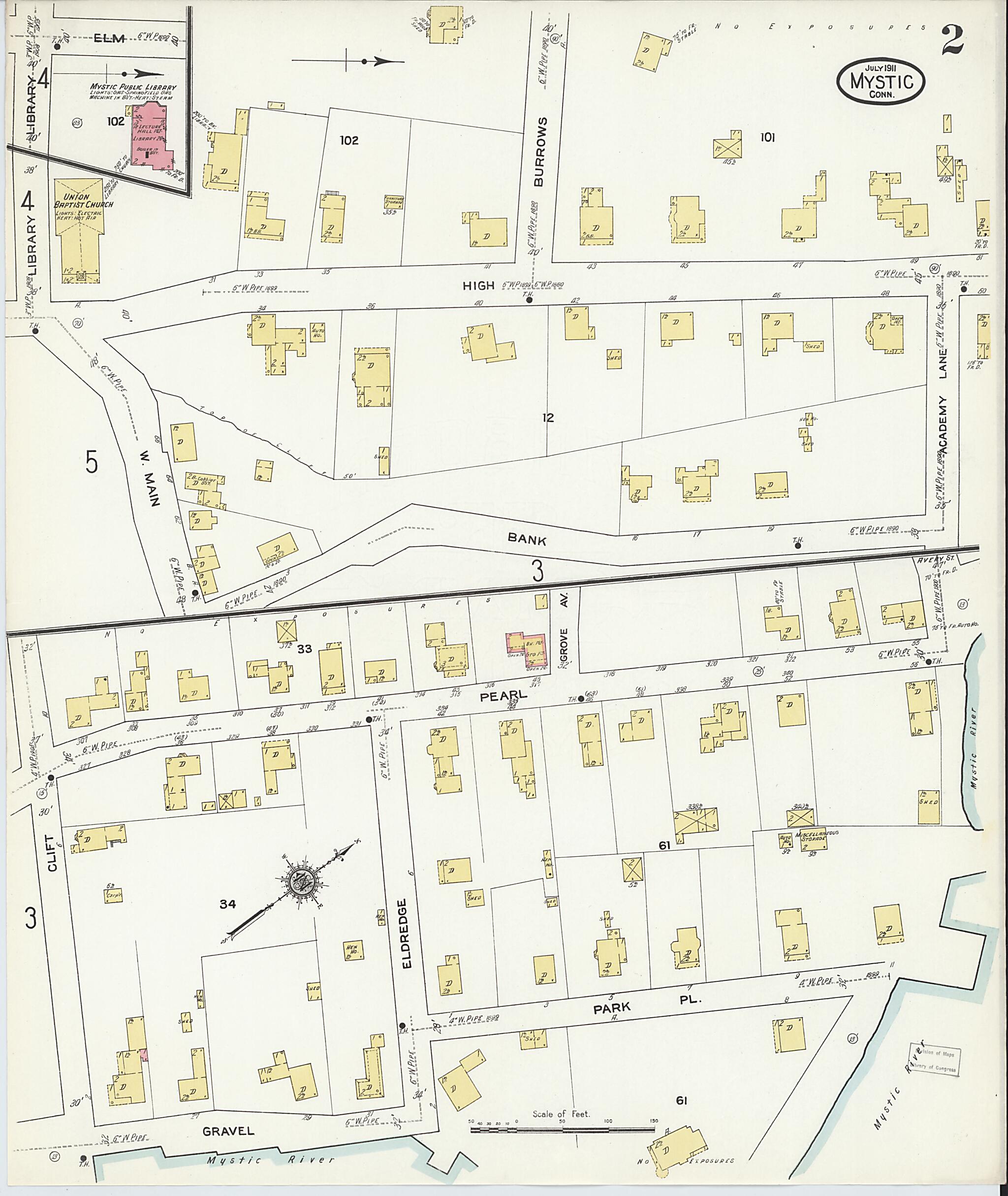 This old map of West Mystic, New London County, Connecticut was created by Sanborn Map Company in 1911