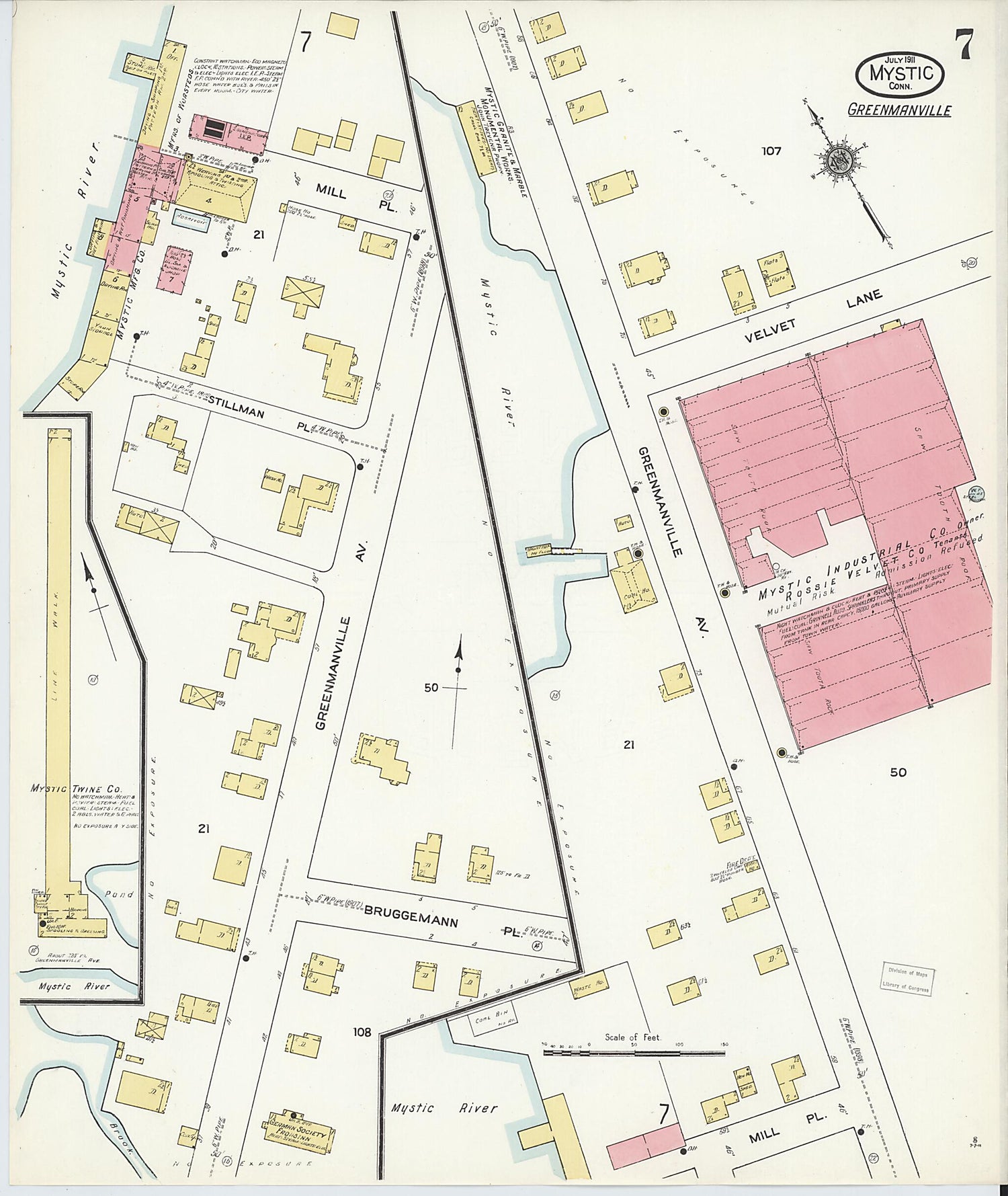 This old map of West Mystic, New London County, Connecticut was created by Sanborn Map Company in 1911