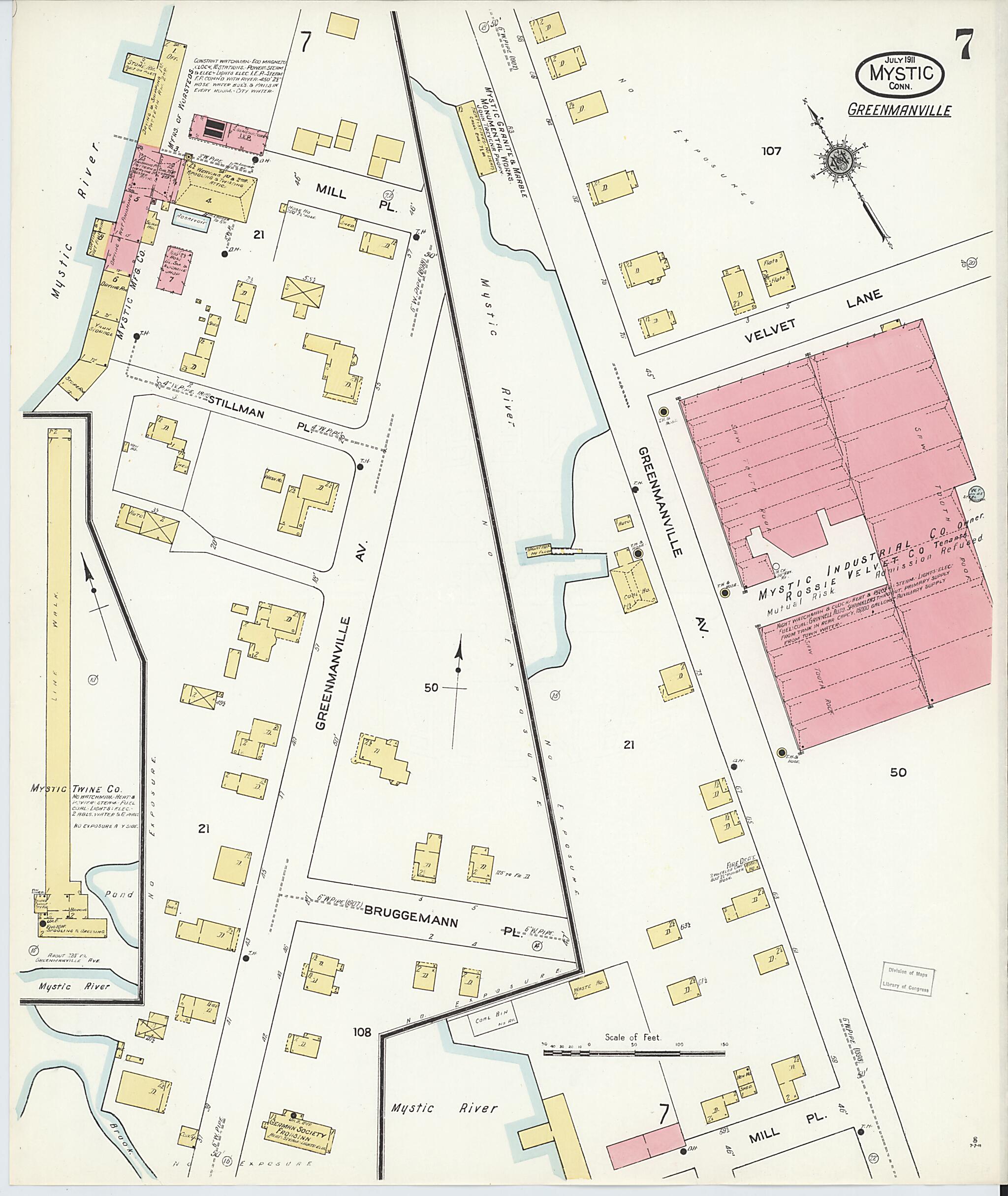 This old map of West Mystic, New London County, Connecticut was created by Sanborn Map Company in 1911
