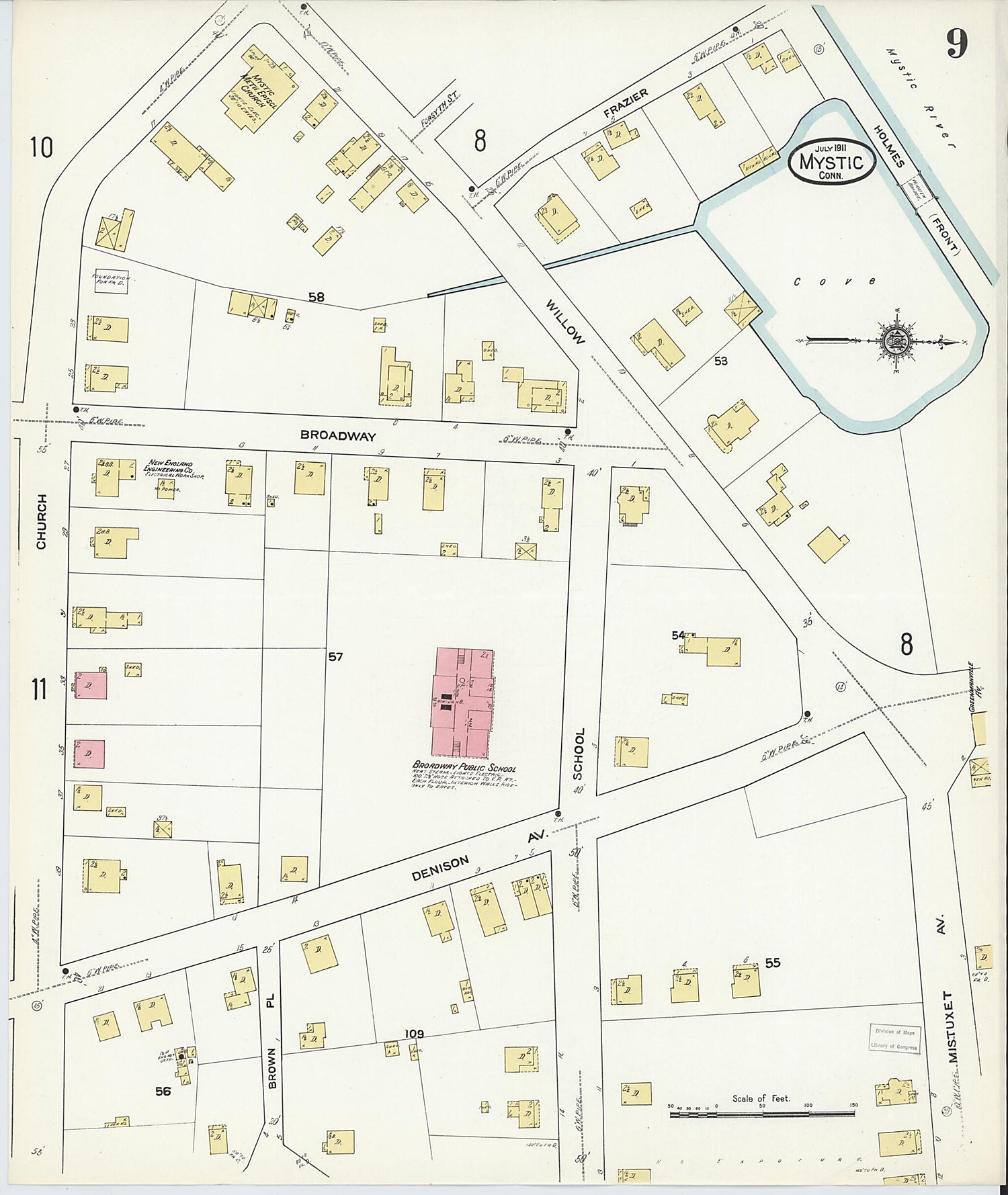 This old map of West Mystic, New London County, Connecticut was created by Sanborn Map Company in 1911