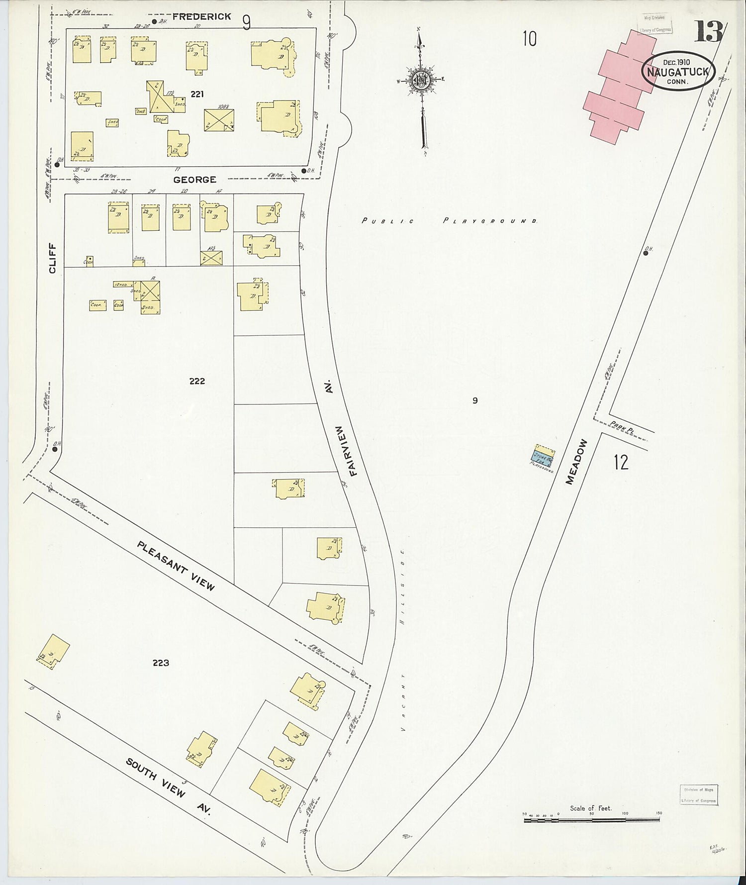 This old map of Naugatuck, New Haven County, Connecticut was created by Sanborn Map Company in 1910