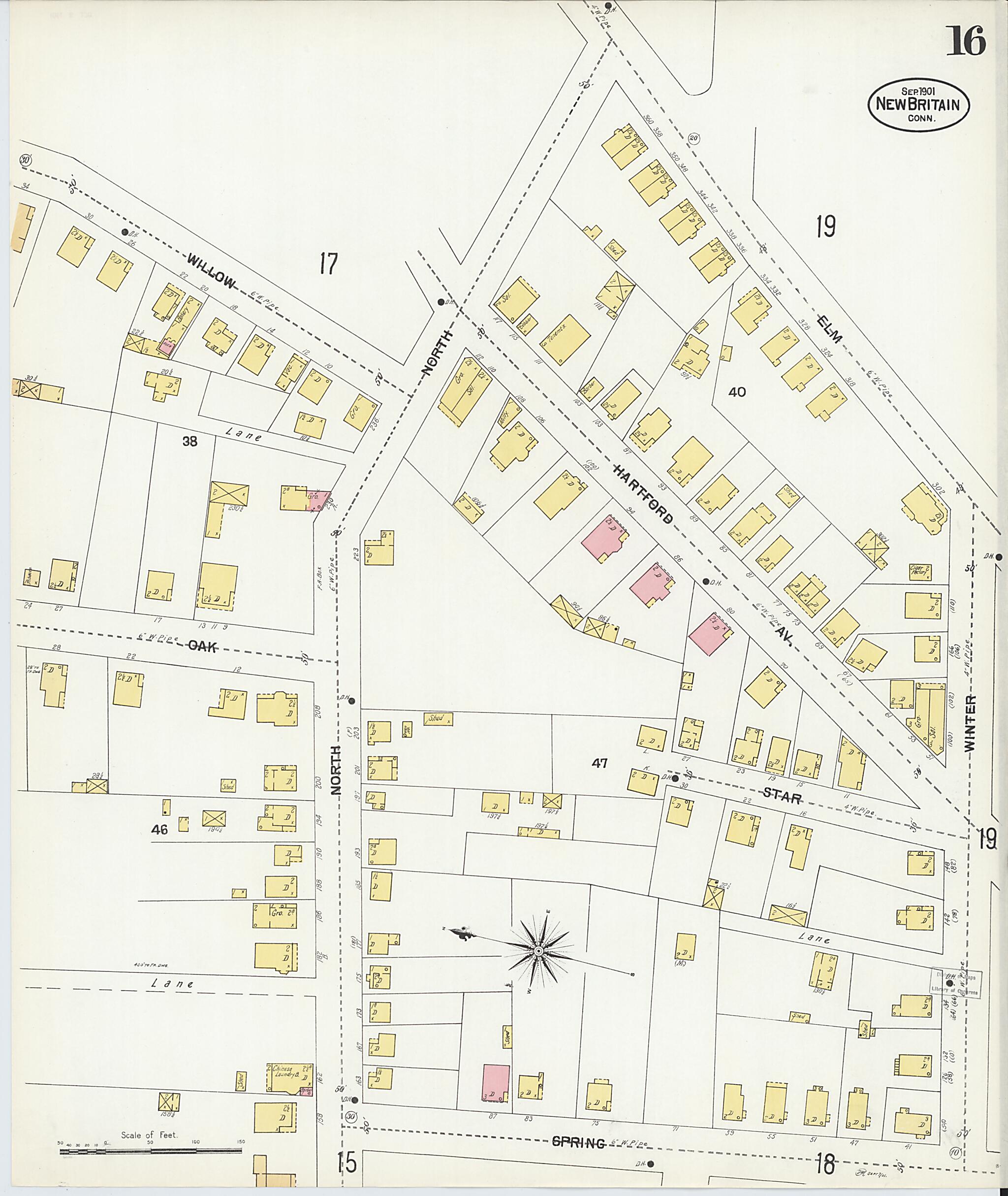 This old map of New Britain, Hartford County, Connecticut was created by Sanborn Map Company in 1901