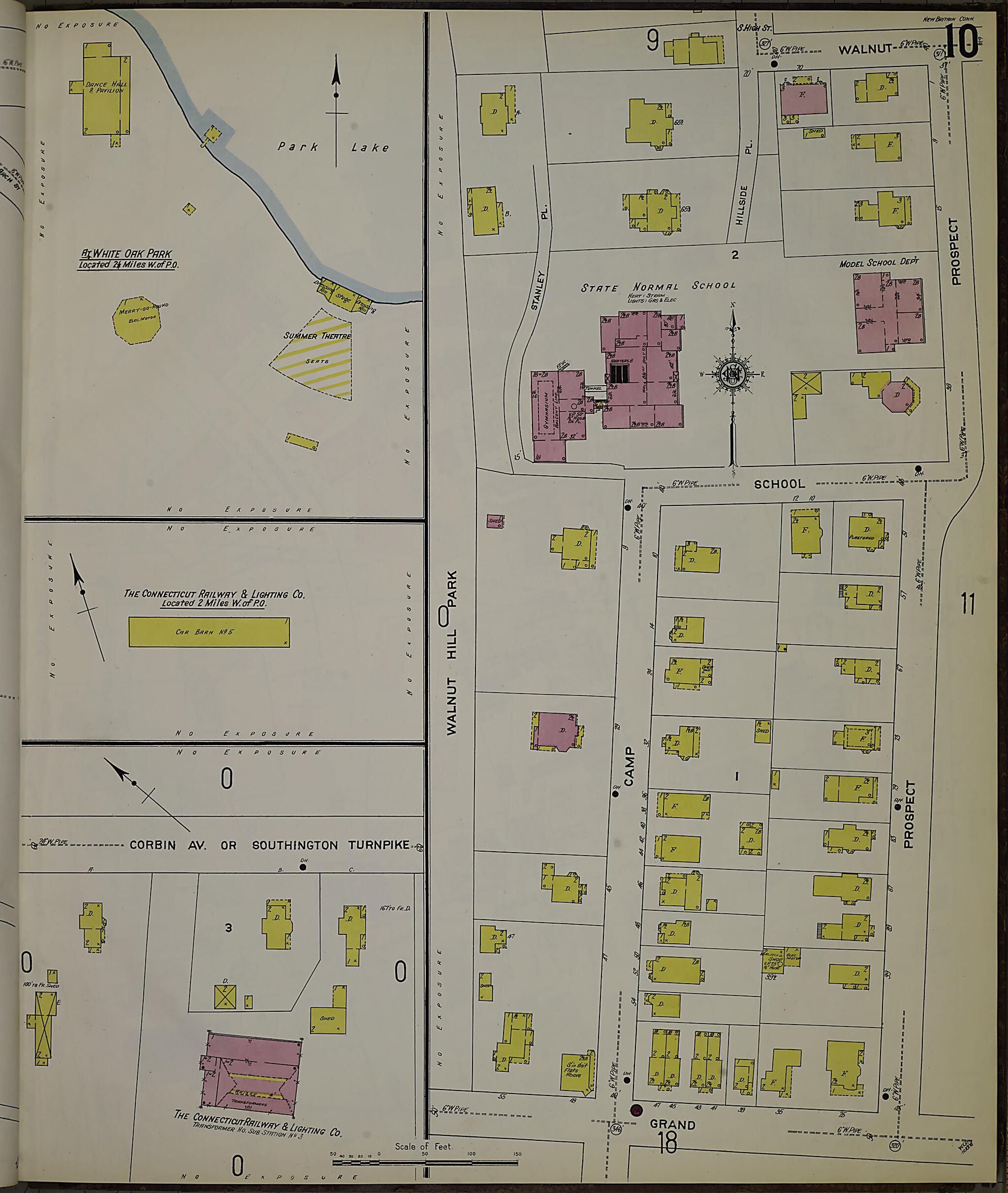 This old map of New Britain, Hartford County, Connecticut was created by Sanborn Map Company in 1909