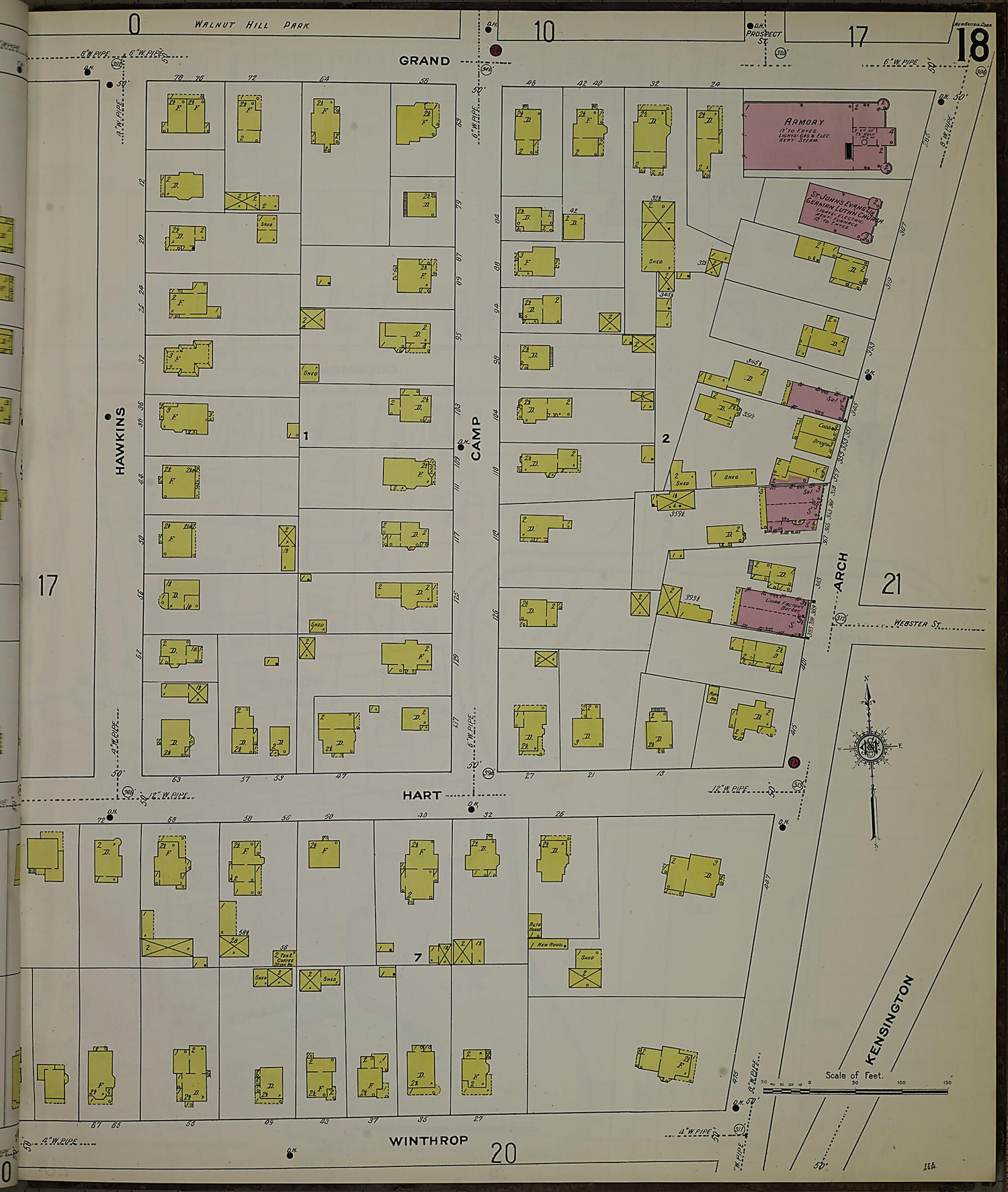 This old map of New Britain, Hartford County, Connecticut was created by Sanborn Map Company in 1909
