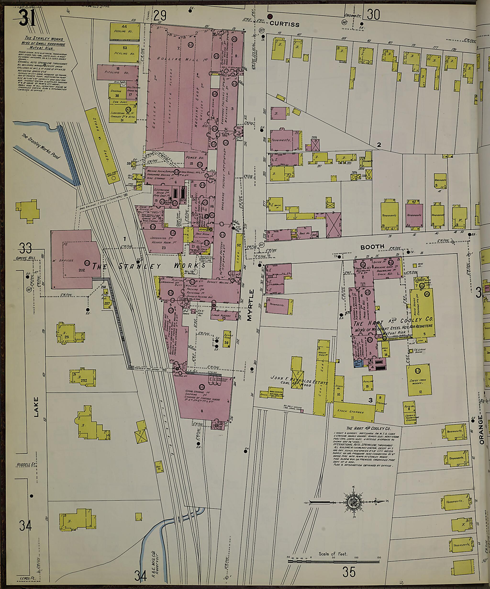 This old map of New Britain, Hartford County, Connecticut was created by Sanborn Map Company in 1909