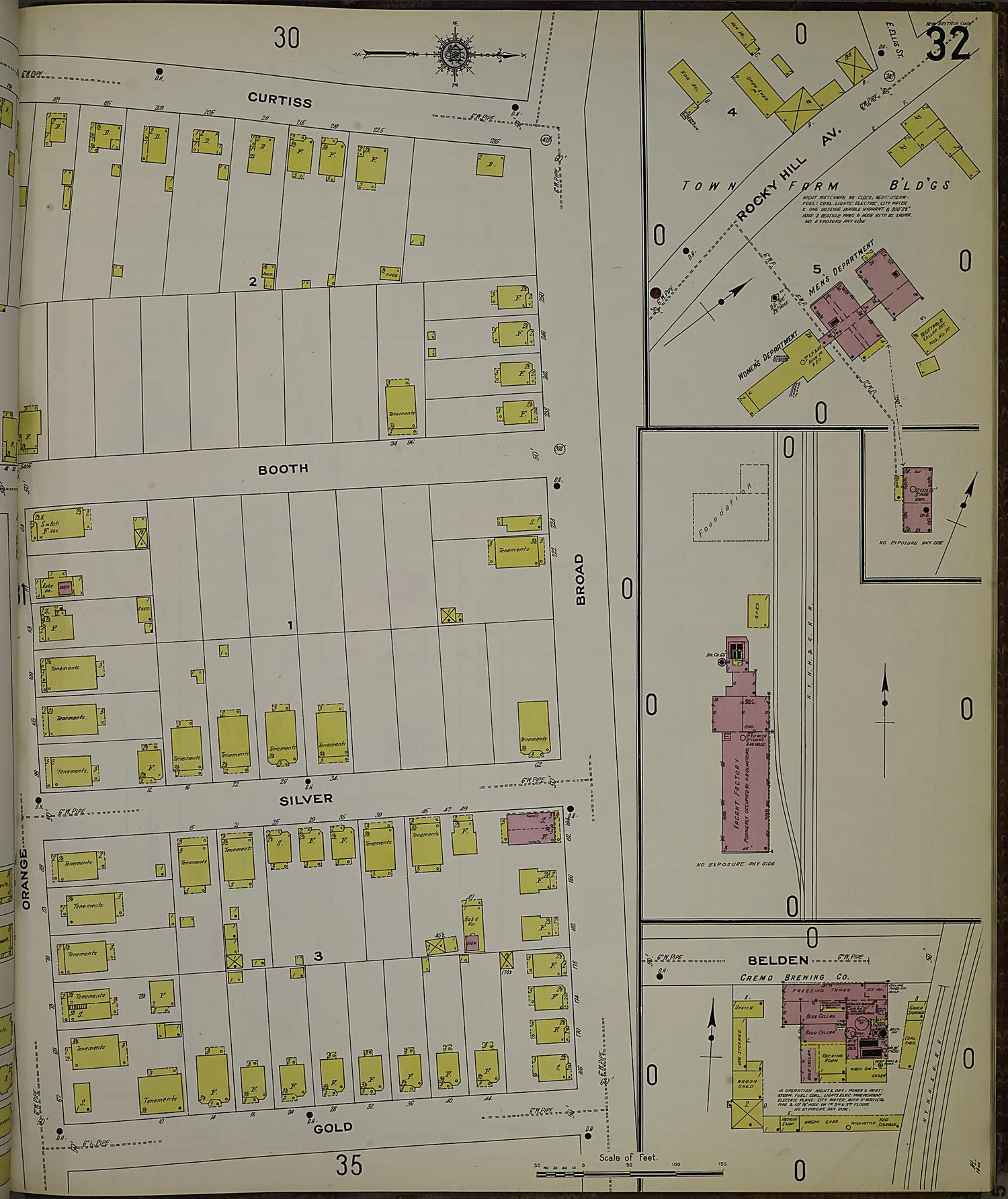 This old map of New Britain, Hartford County, Connecticut was created by Sanborn Map Company in 1909