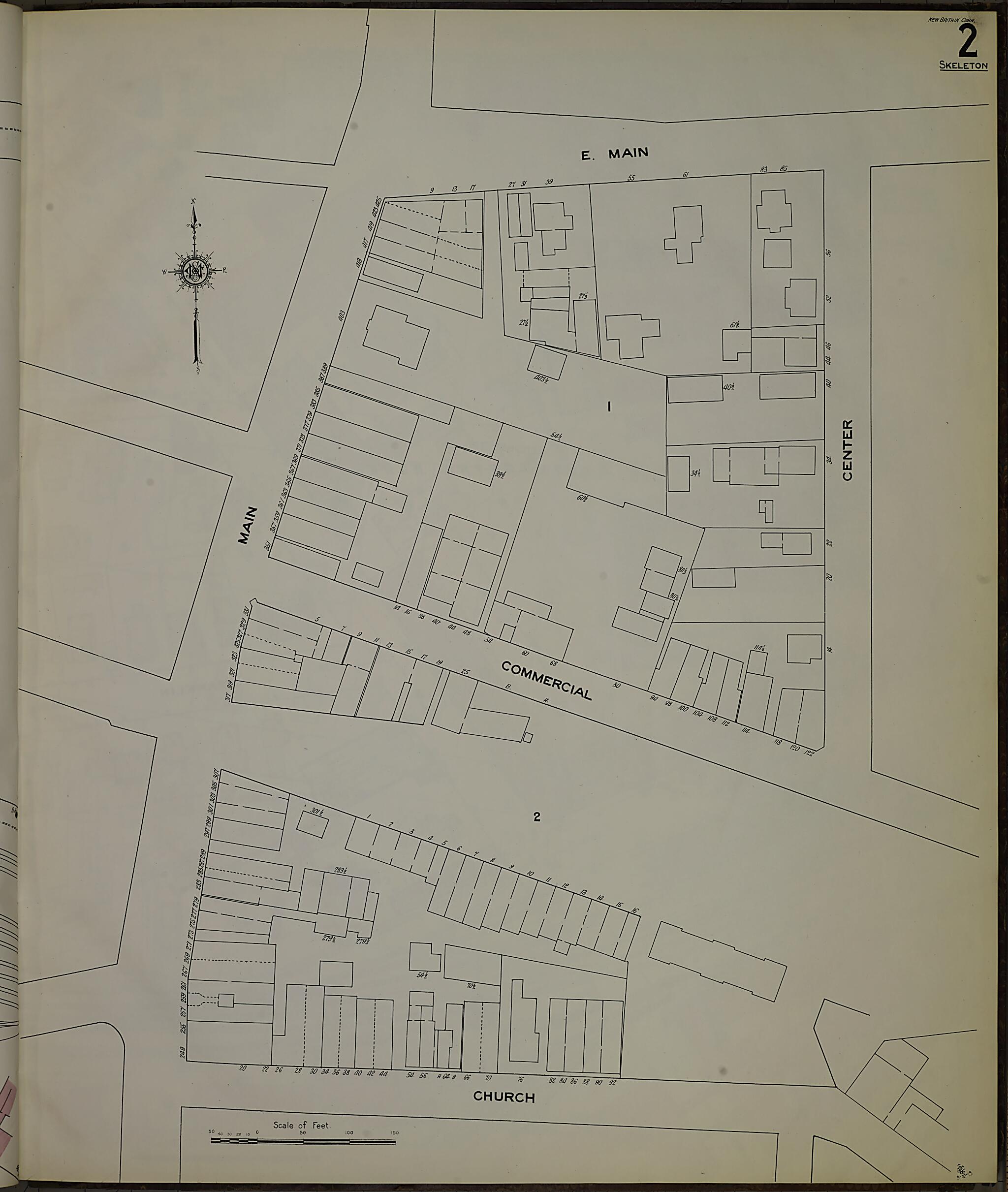 This old map of New Britain, Hartford County, Connecticut was created by Sanborn Map Company in 1909