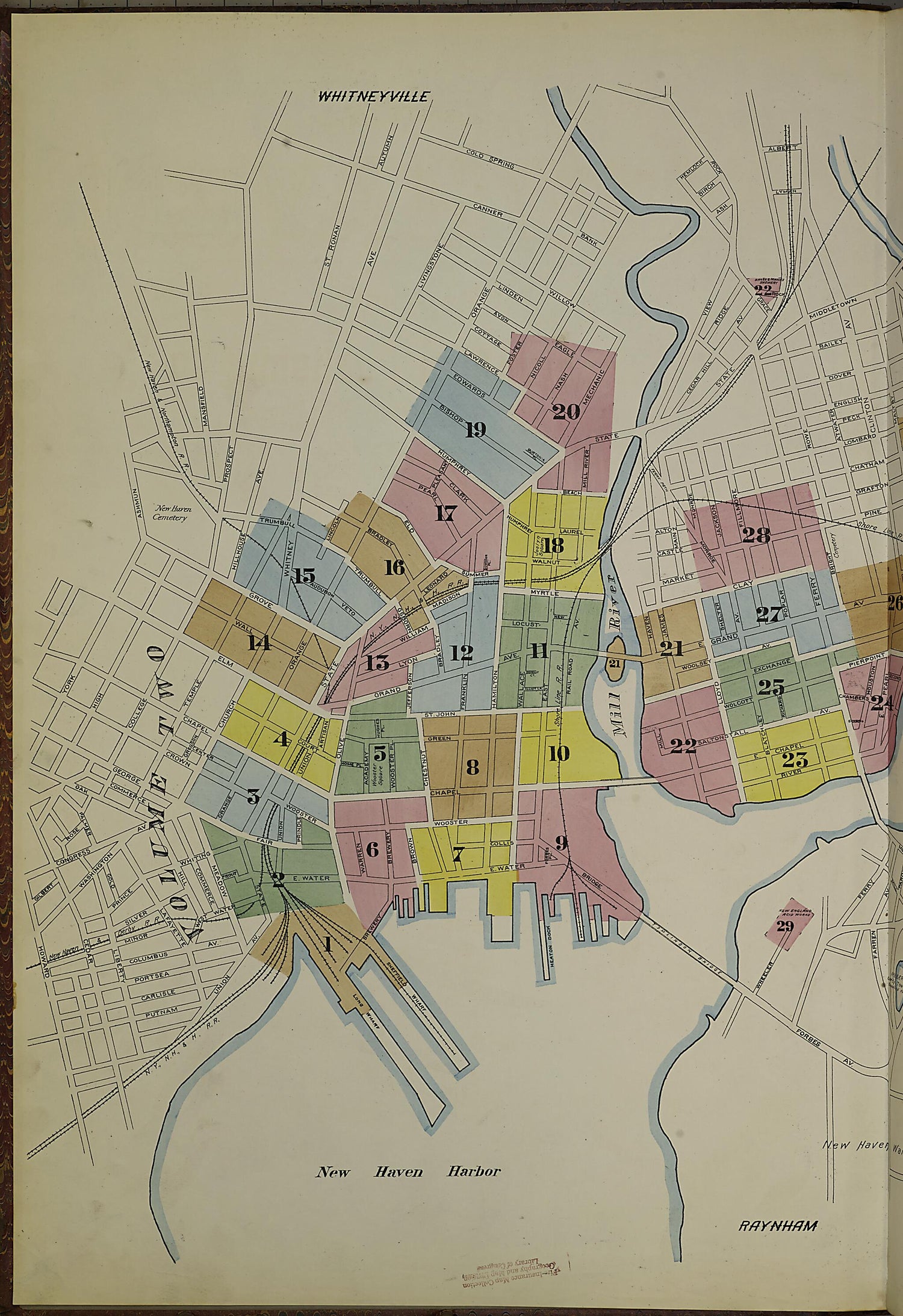 This old map of New Haven, New Haven County, Connecticut was created by Sanborn Map Company in 1886