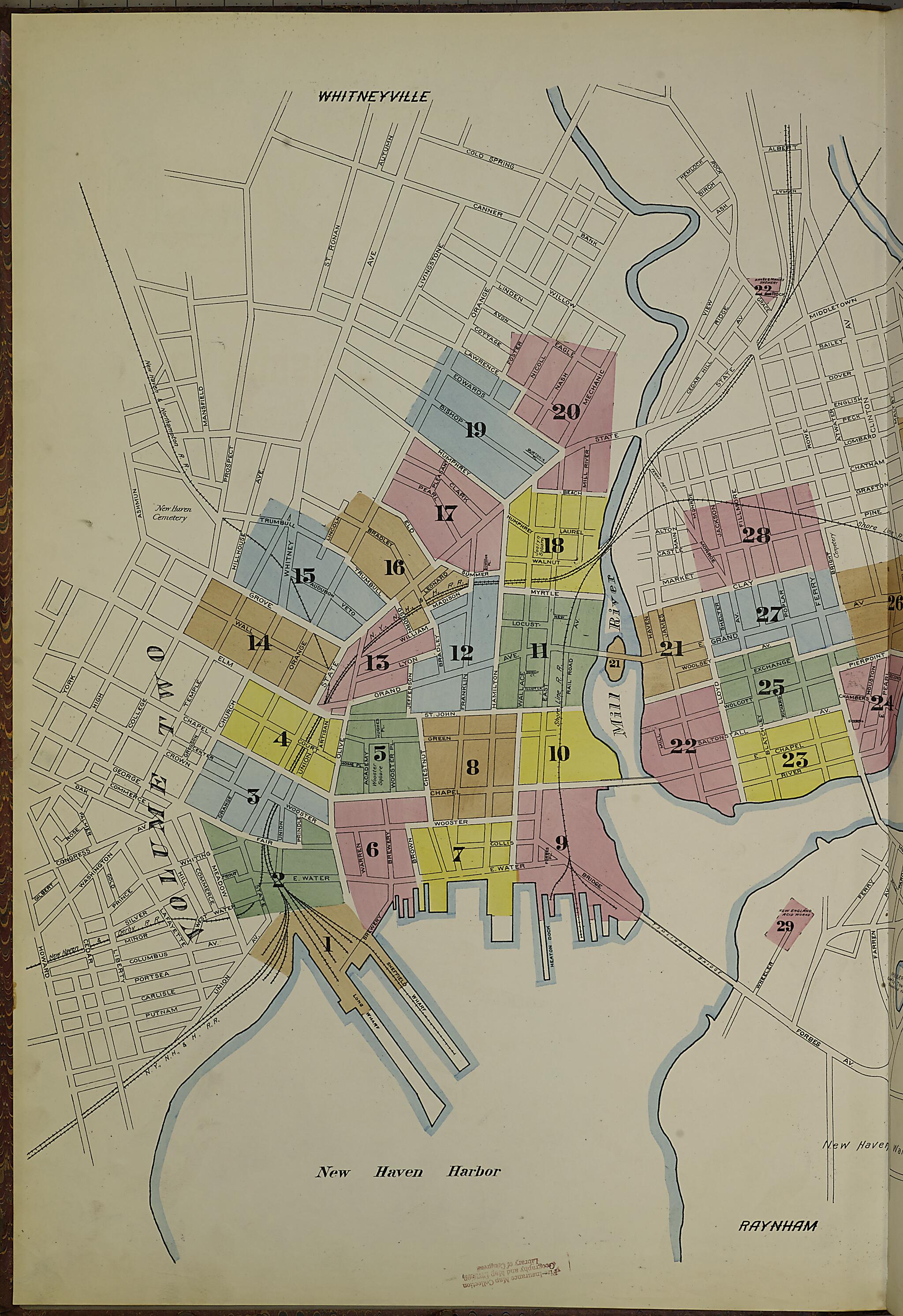 This old map of New Haven, New Haven County, Connecticut was created by Sanborn Map Company in 1886