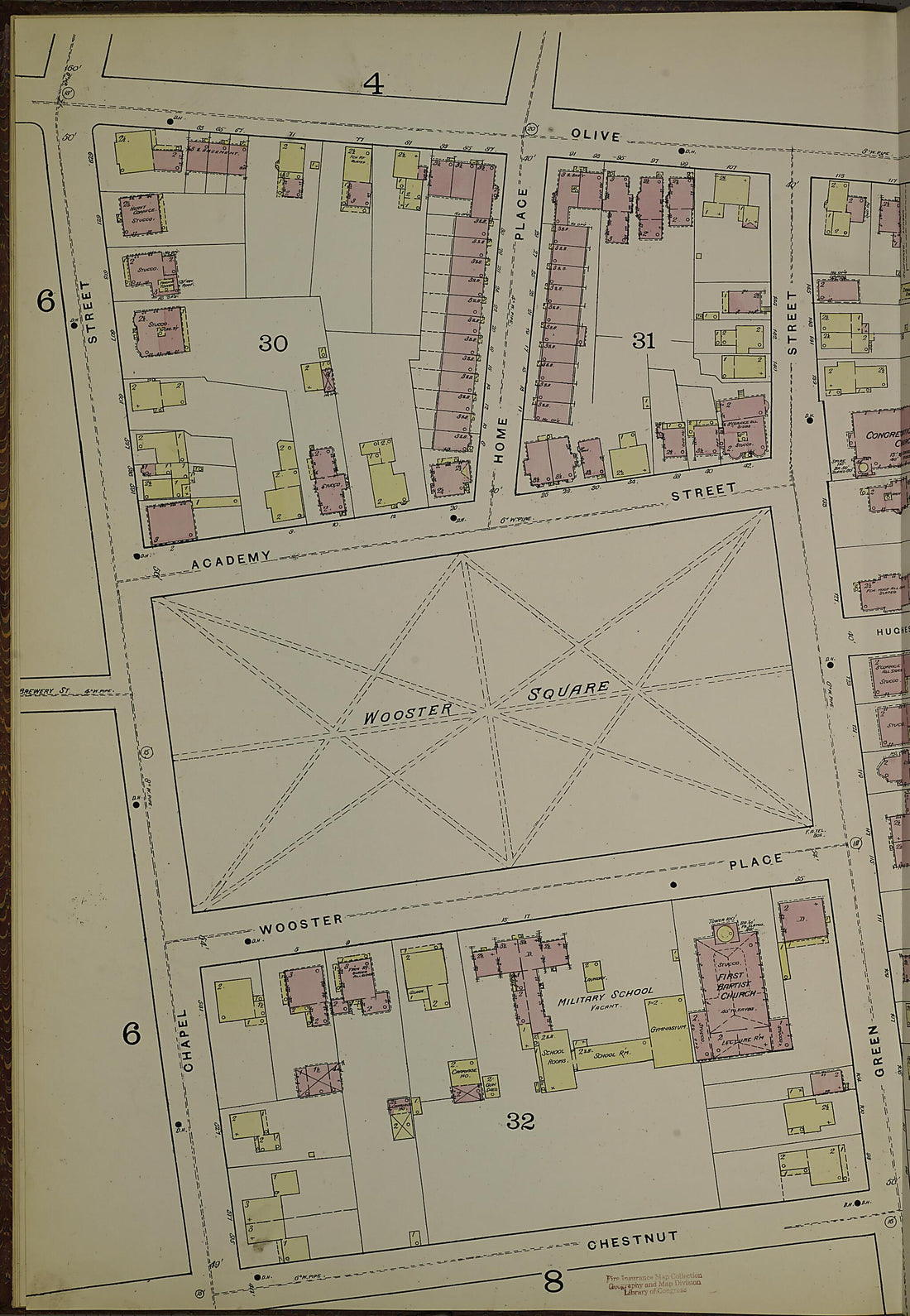 This old map of New Haven, New Haven County, Connecticut was created by Sanborn Map Company in 1886