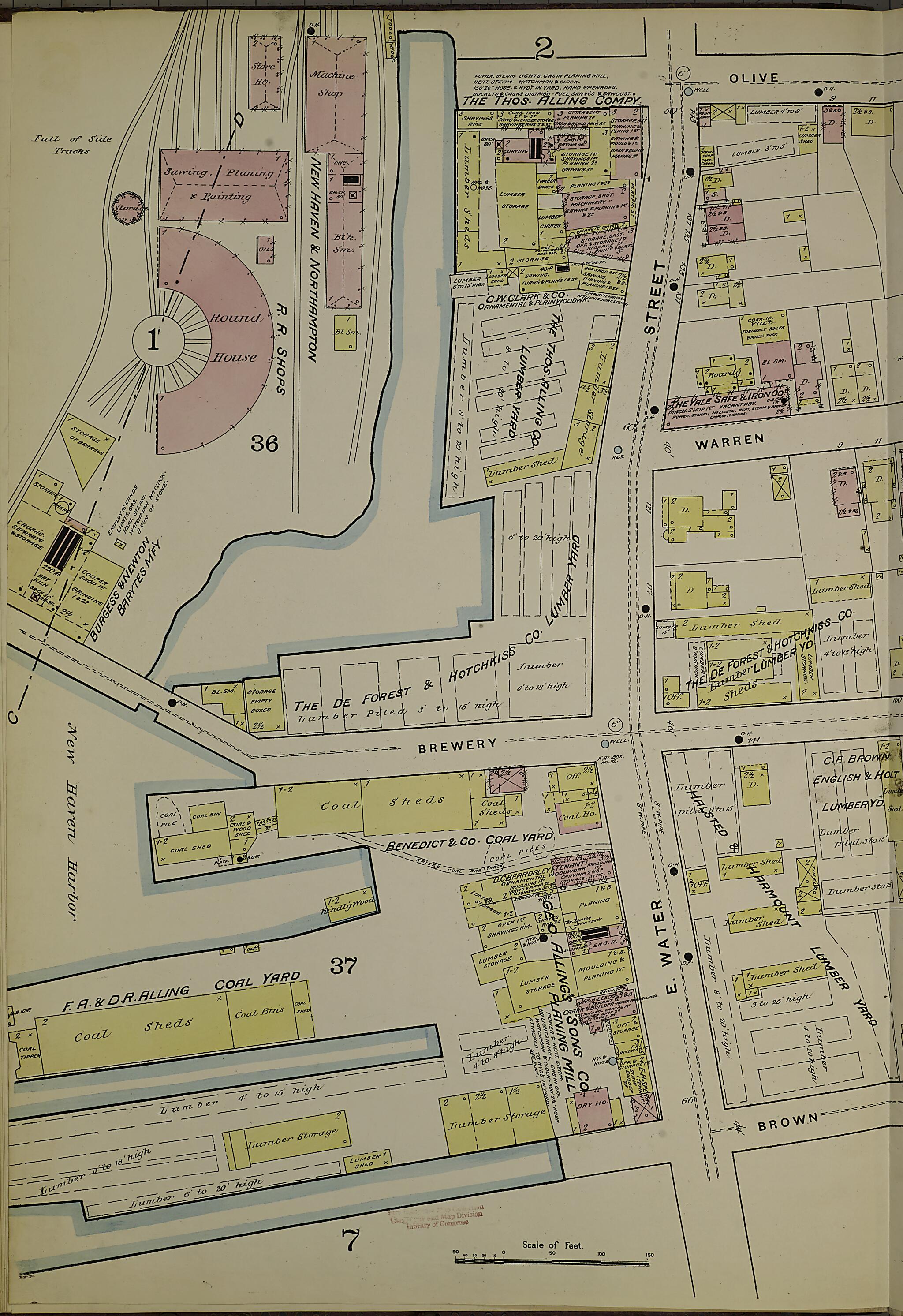 This old map of New Haven, New Haven County, Connecticut was created by Sanborn Map Company in 1886