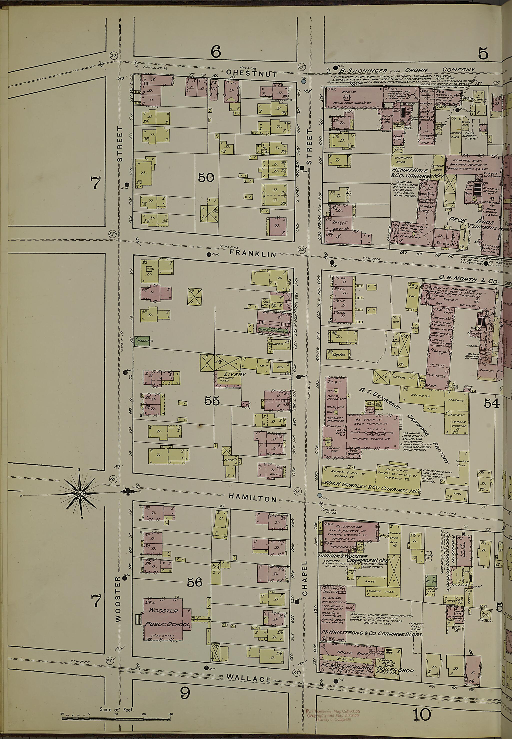 This old map of New Haven, New Haven County, Connecticut was created by Sanborn Map Company in 1886