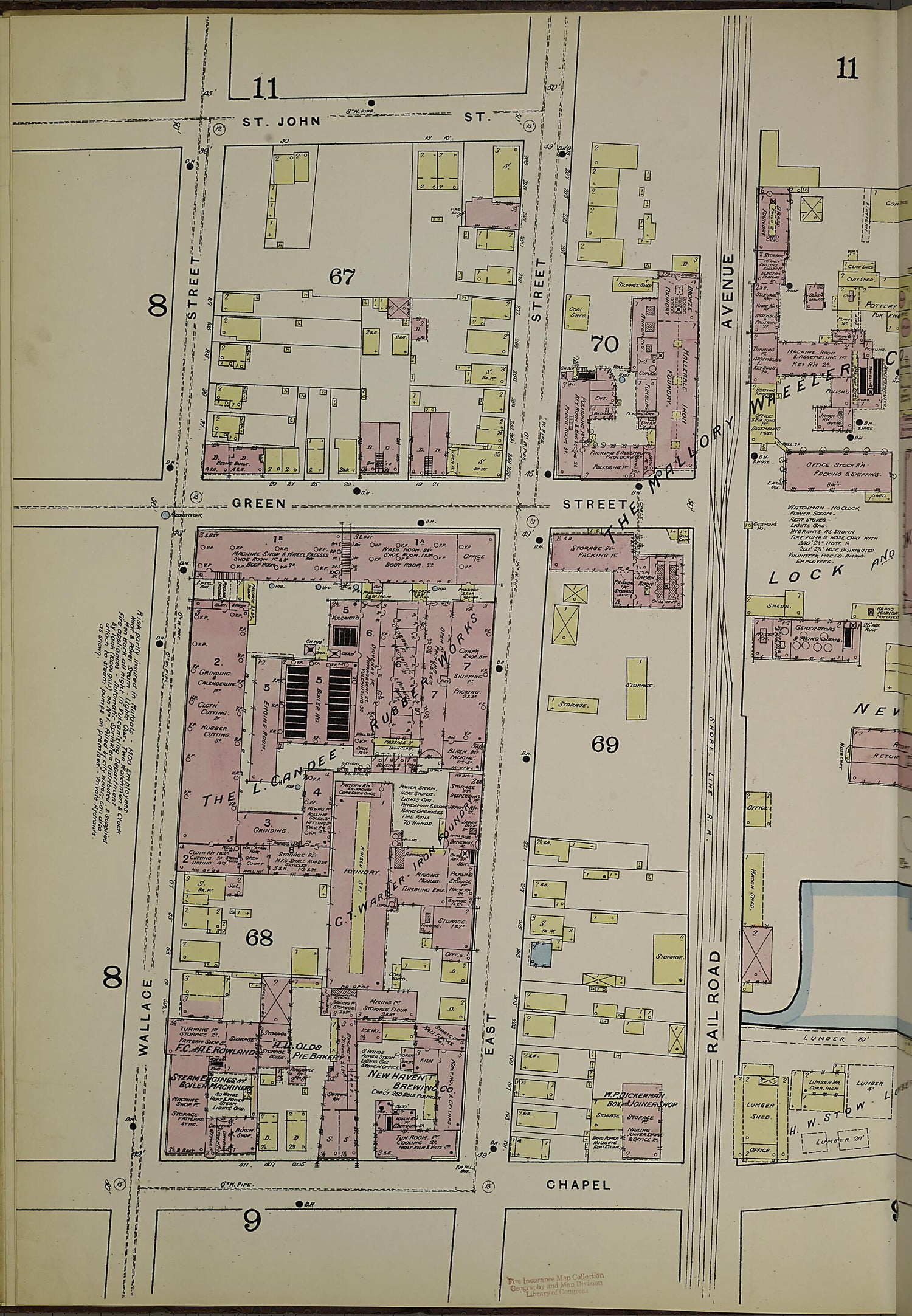 This old map of New Haven, New Haven County, Connecticut was created by Sanborn Map Company in 1886