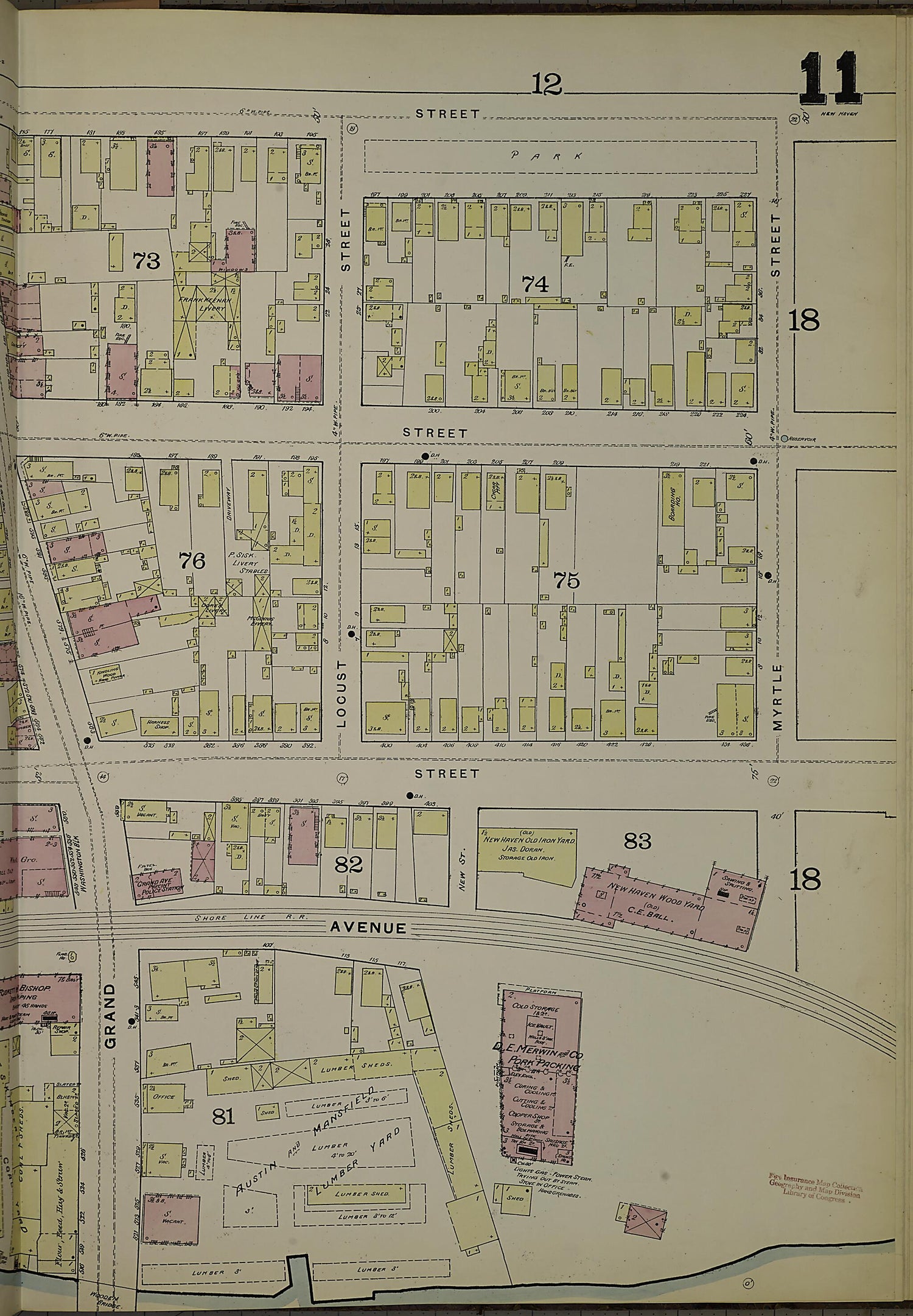 This old map of New Haven, New Haven County, Connecticut was created by Sanborn Map Company in 1886