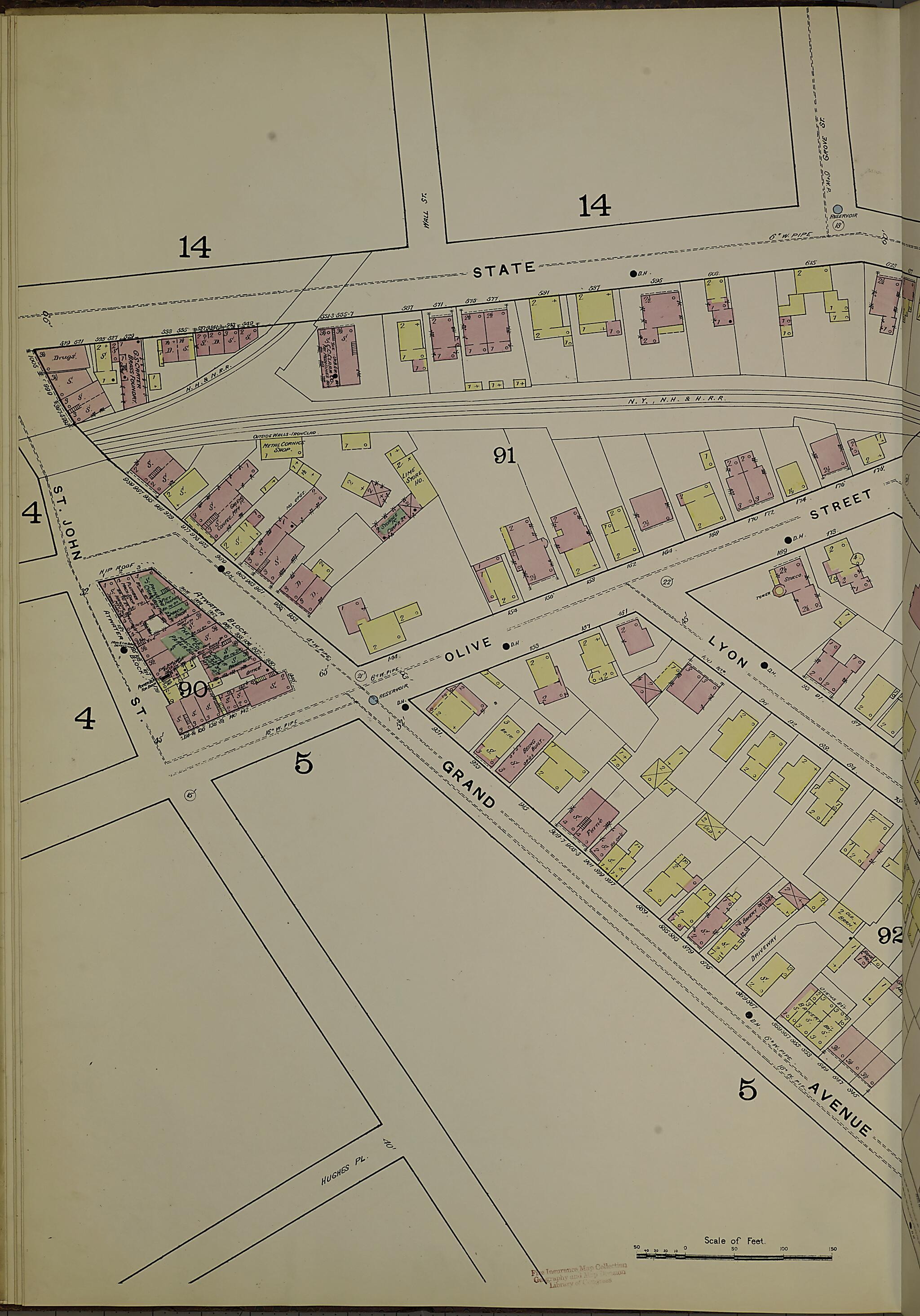 This old map of New Haven, New Haven County, Connecticut was created by Sanborn Map Company in 1886