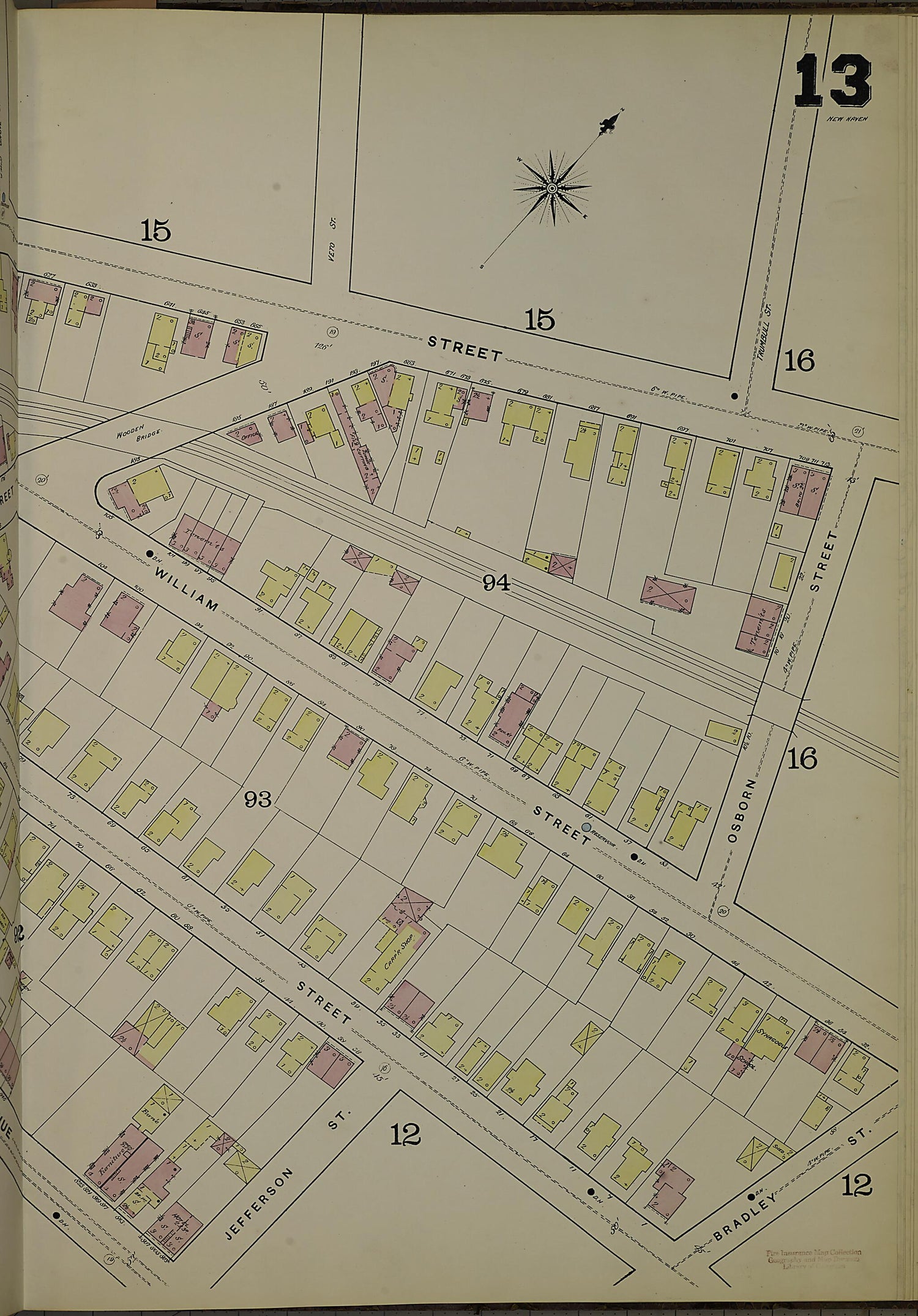 This old map of New Haven, New Haven County, Connecticut was created by Sanborn Map Company in 1886