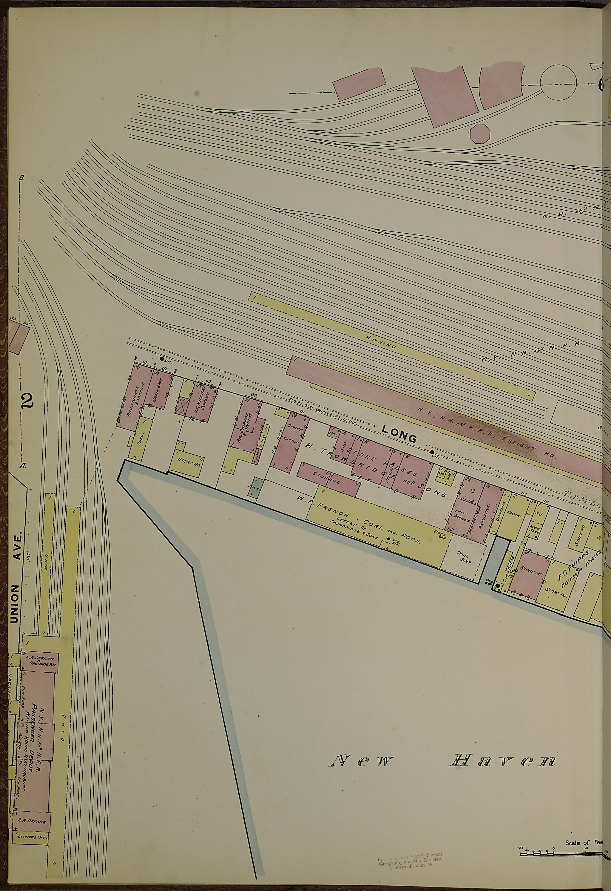 This old map of New Haven, New Haven County, Connecticut was created by Sanborn Map Company in 1886