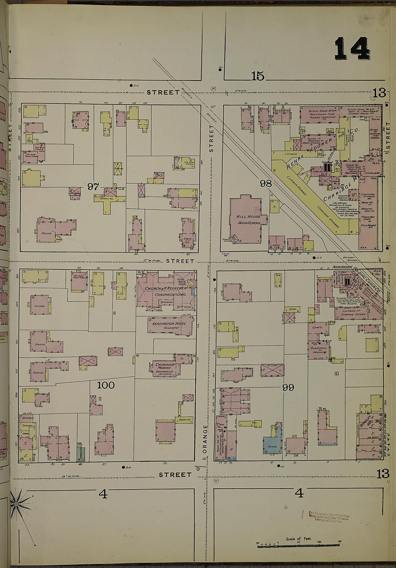 This old map of New Haven, New Haven County, Connecticut was created by Sanborn Map Company in 1886