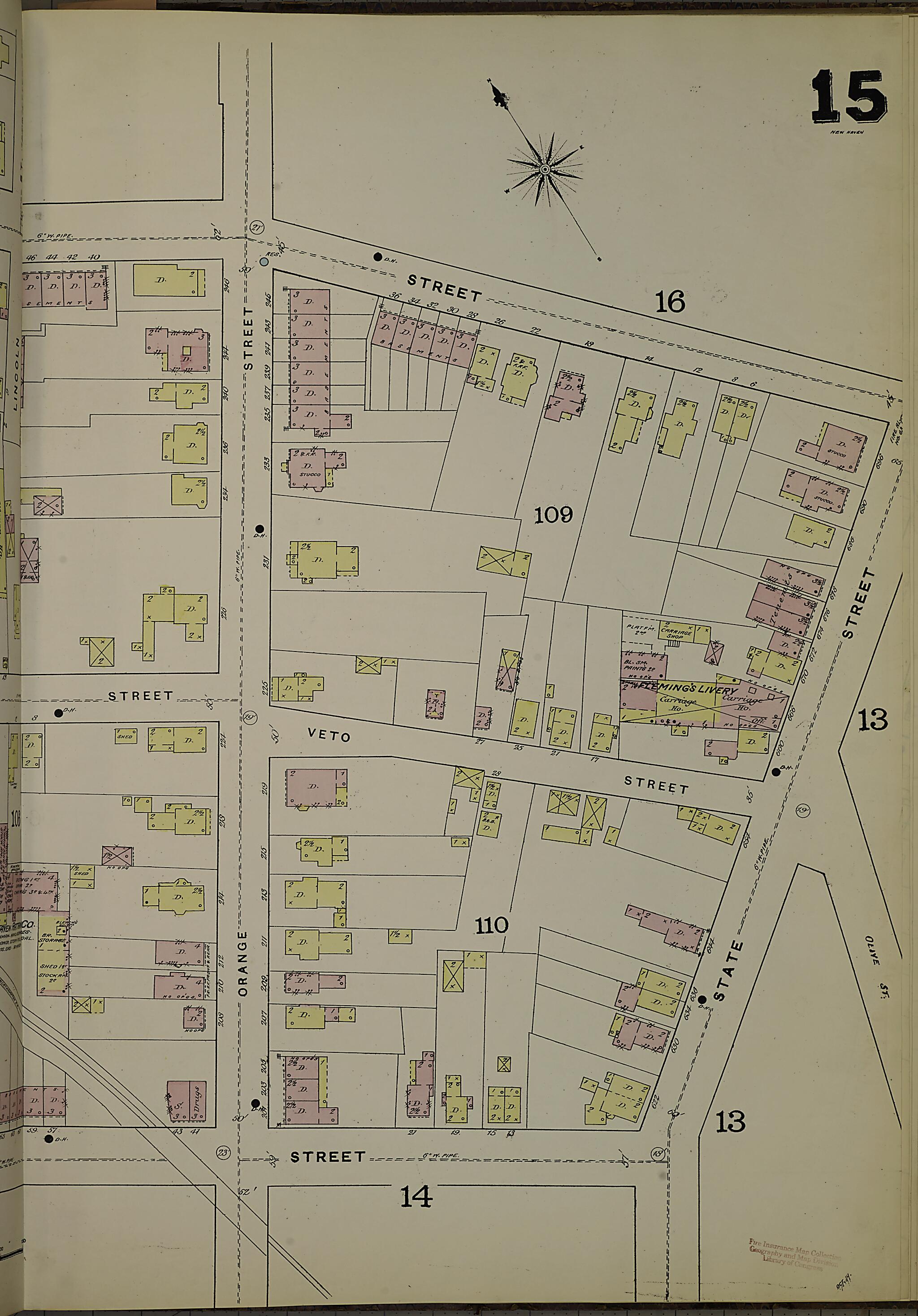 This old map of New Haven, New Haven County, Connecticut was created by Sanborn Map Company in 1886