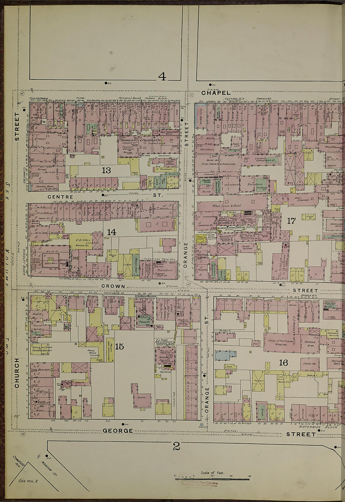 This old map of New Haven, New Haven County, Connecticut was created by Sanborn Map Company in 1886