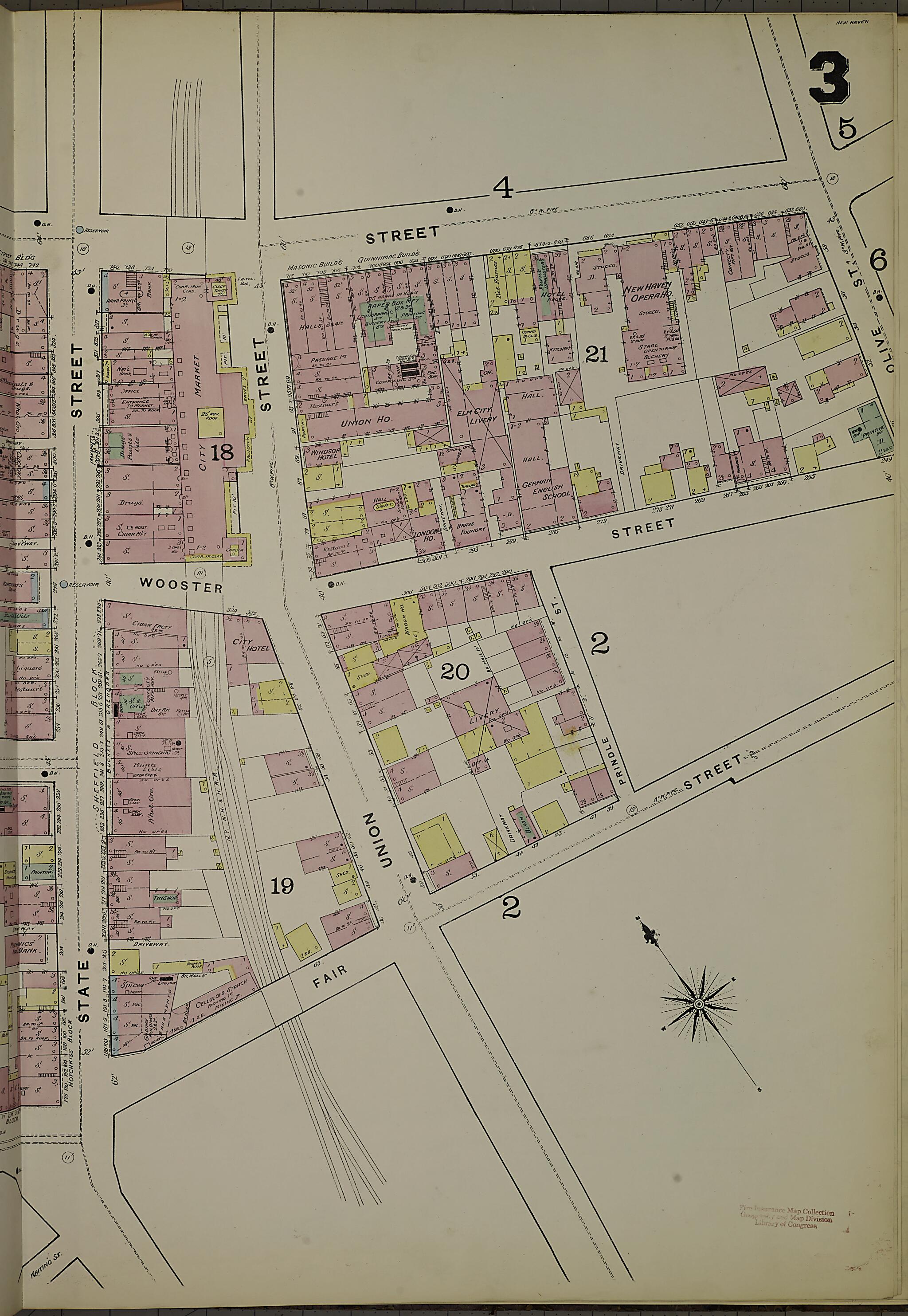 This old map of New Haven, New Haven County, Connecticut was created by Sanborn Map Company in 1886