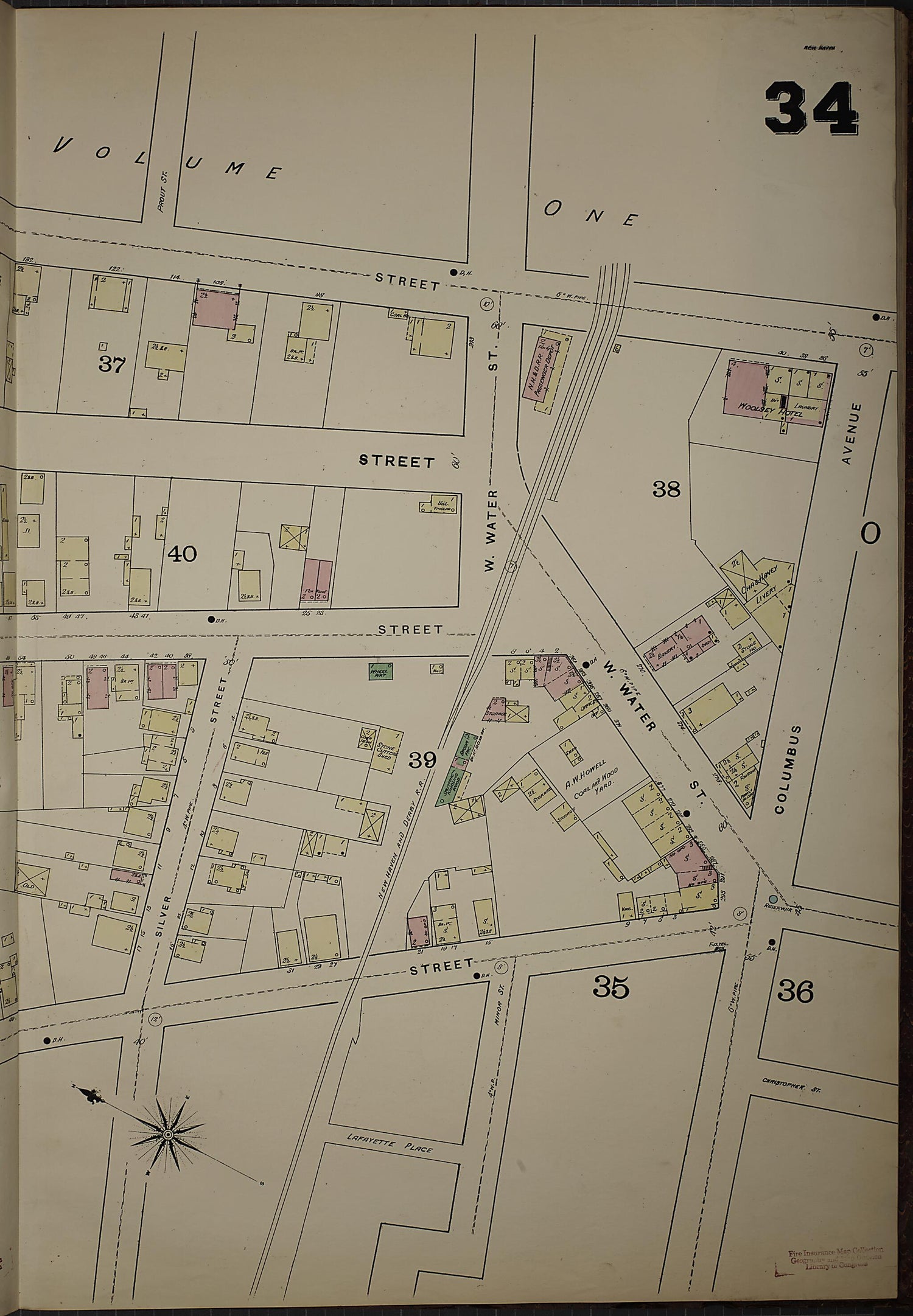 This old map of New Haven, New Haven County, Connecticut was created by Sanborn Map Company in 1886