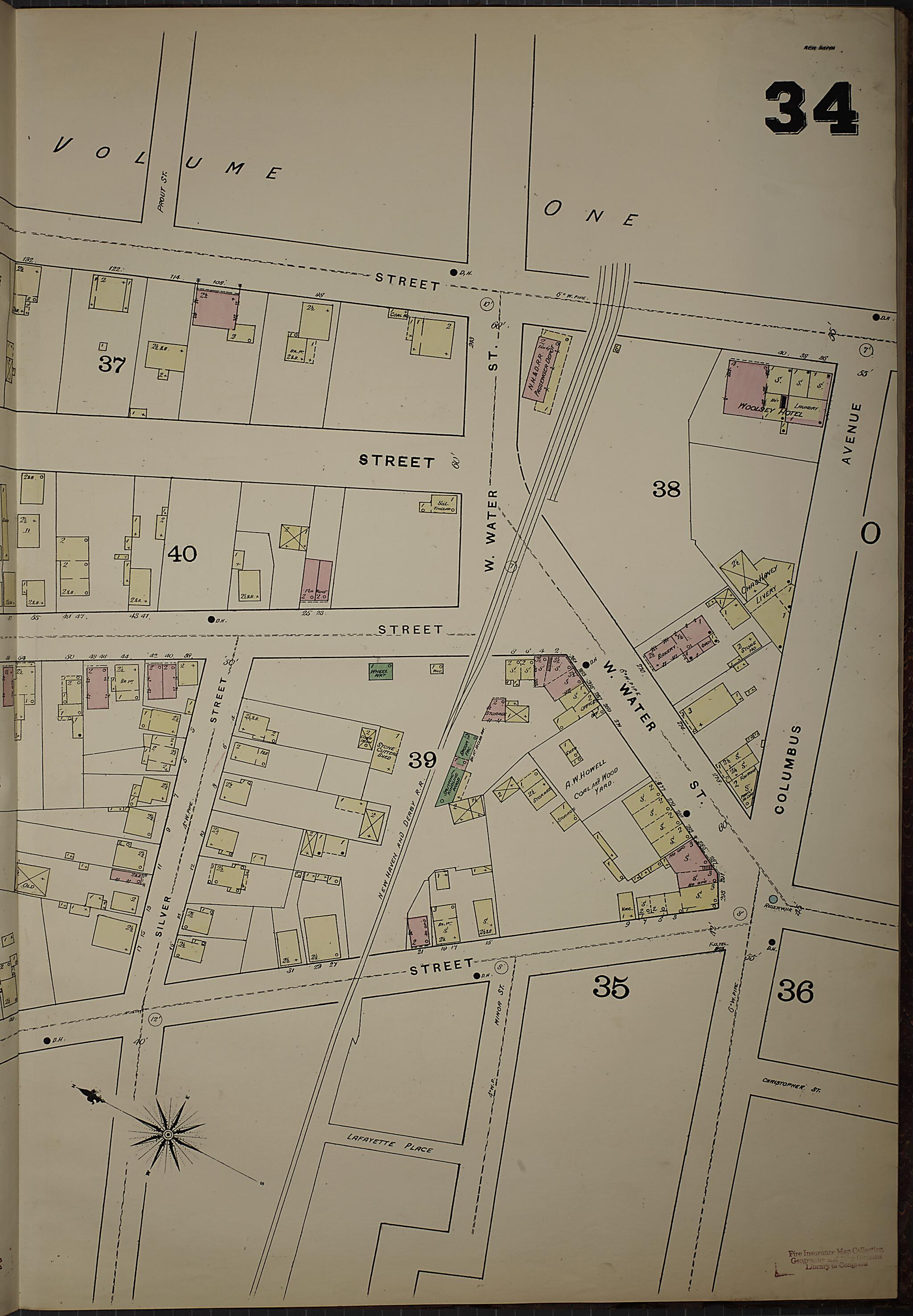 This old map of New Haven, New Haven County, Connecticut was created by Sanborn Map Company in 1886