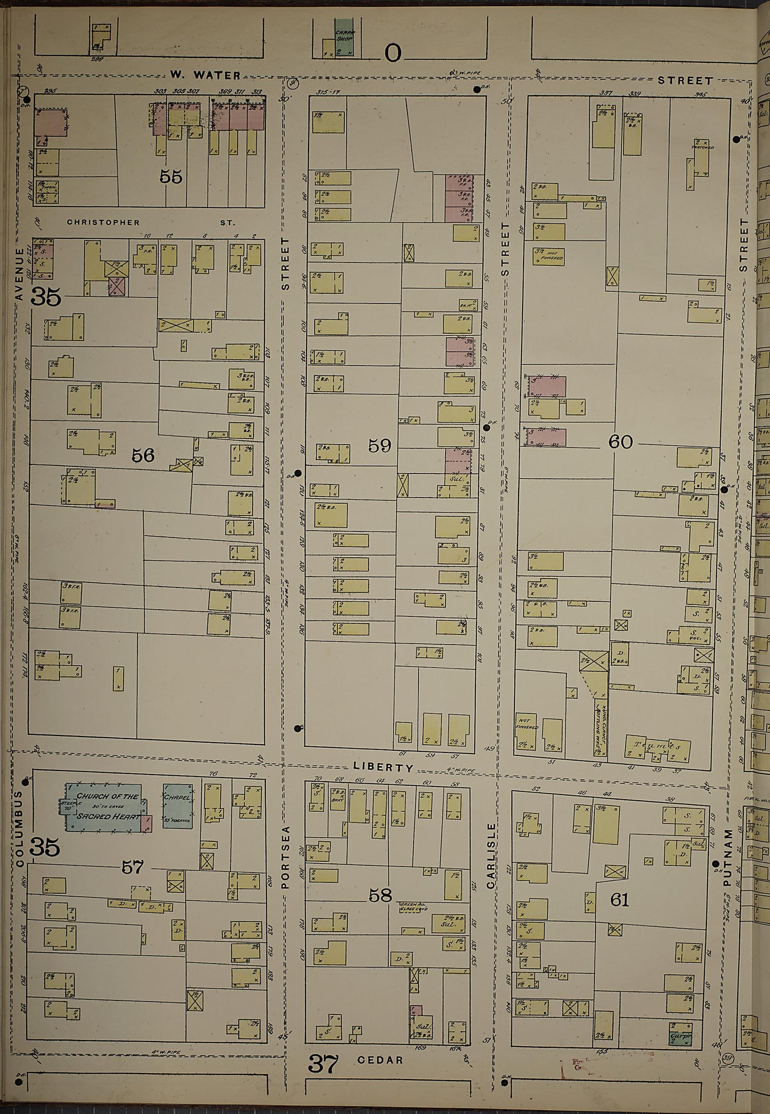 This old map of New Haven, New Haven County, Connecticut was created by Sanborn Map Company in 1886