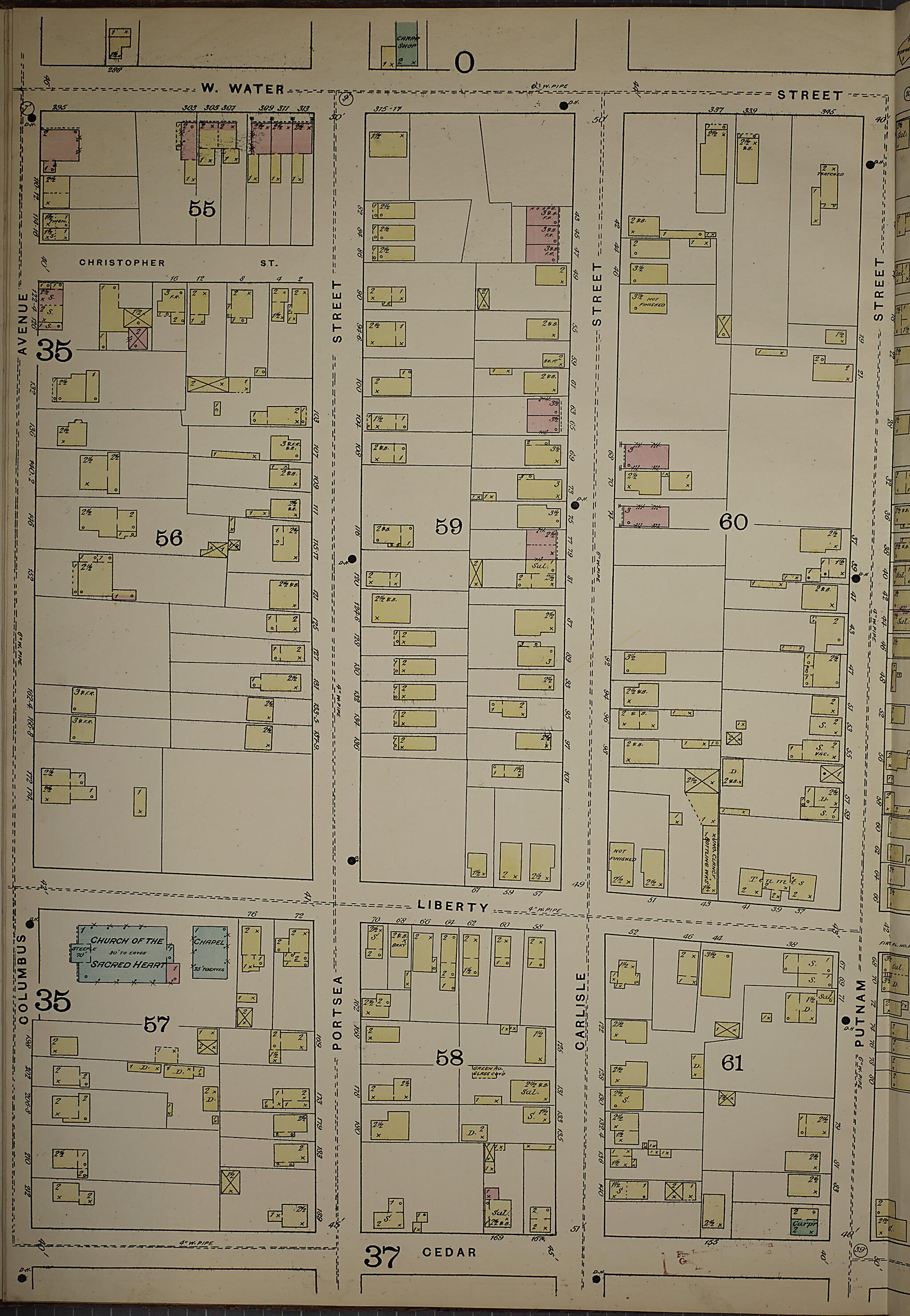 This old map of New Haven, New Haven County, Connecticut was created by Sanborn Map Company in 1886