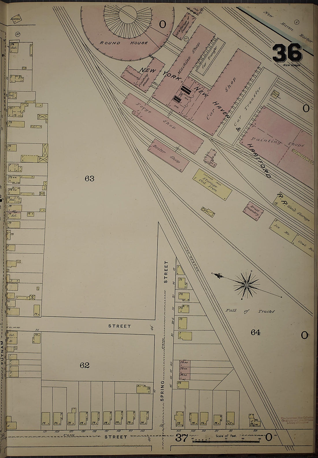 This old map of New Haven, New Haven County, Connecticut was created by Sanborn Map Company in 1886