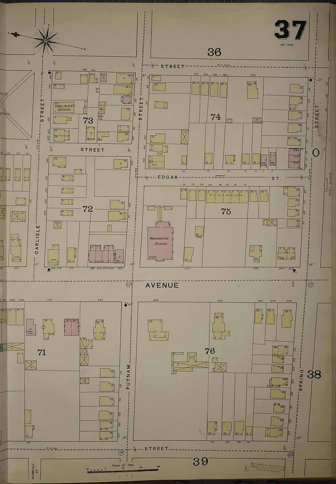 This old map of New Haven, New Haven County, Connecticut was created by Sanborn Map Company in 1886