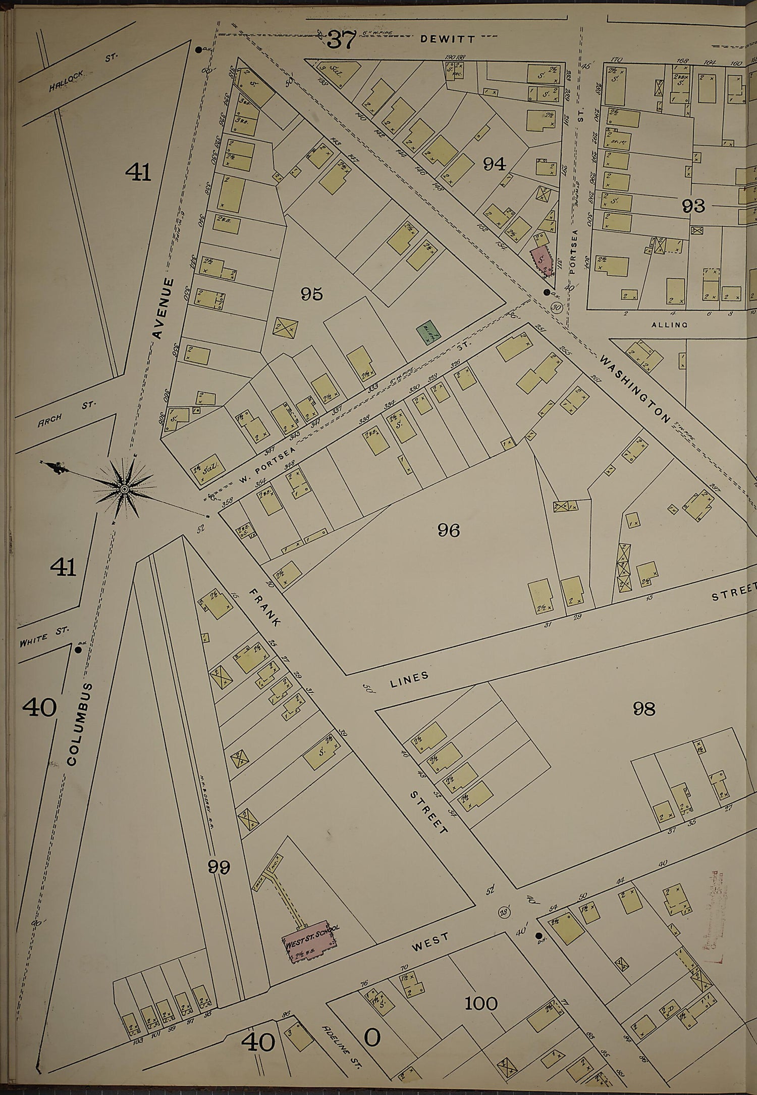 This old map of New Haven, New Haven County, Connecticut was created by Sanborn Map Company in 1886