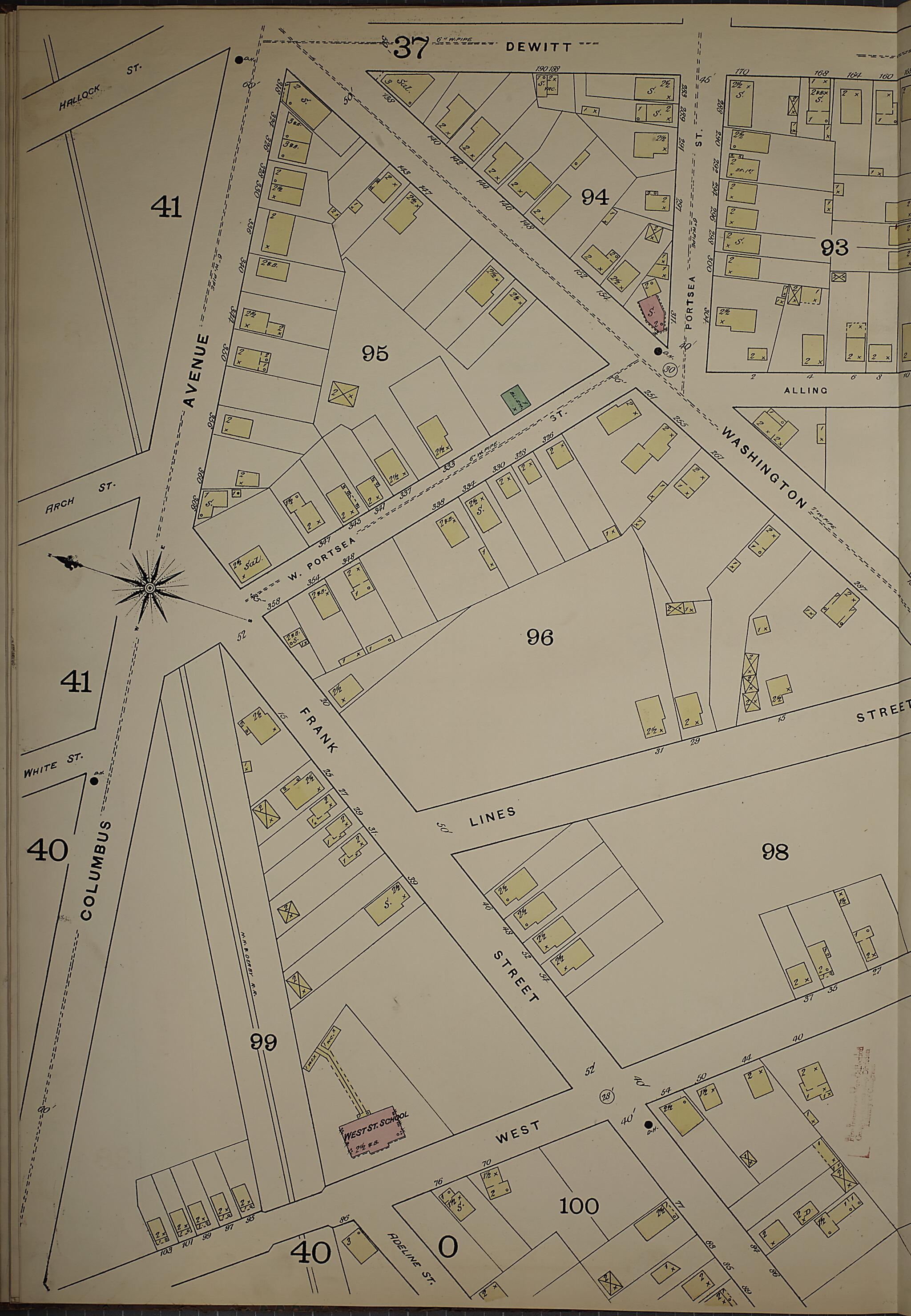 This old map of New Haven, New Haven County, Connecticut was created by Sanborn Map Company in 1886