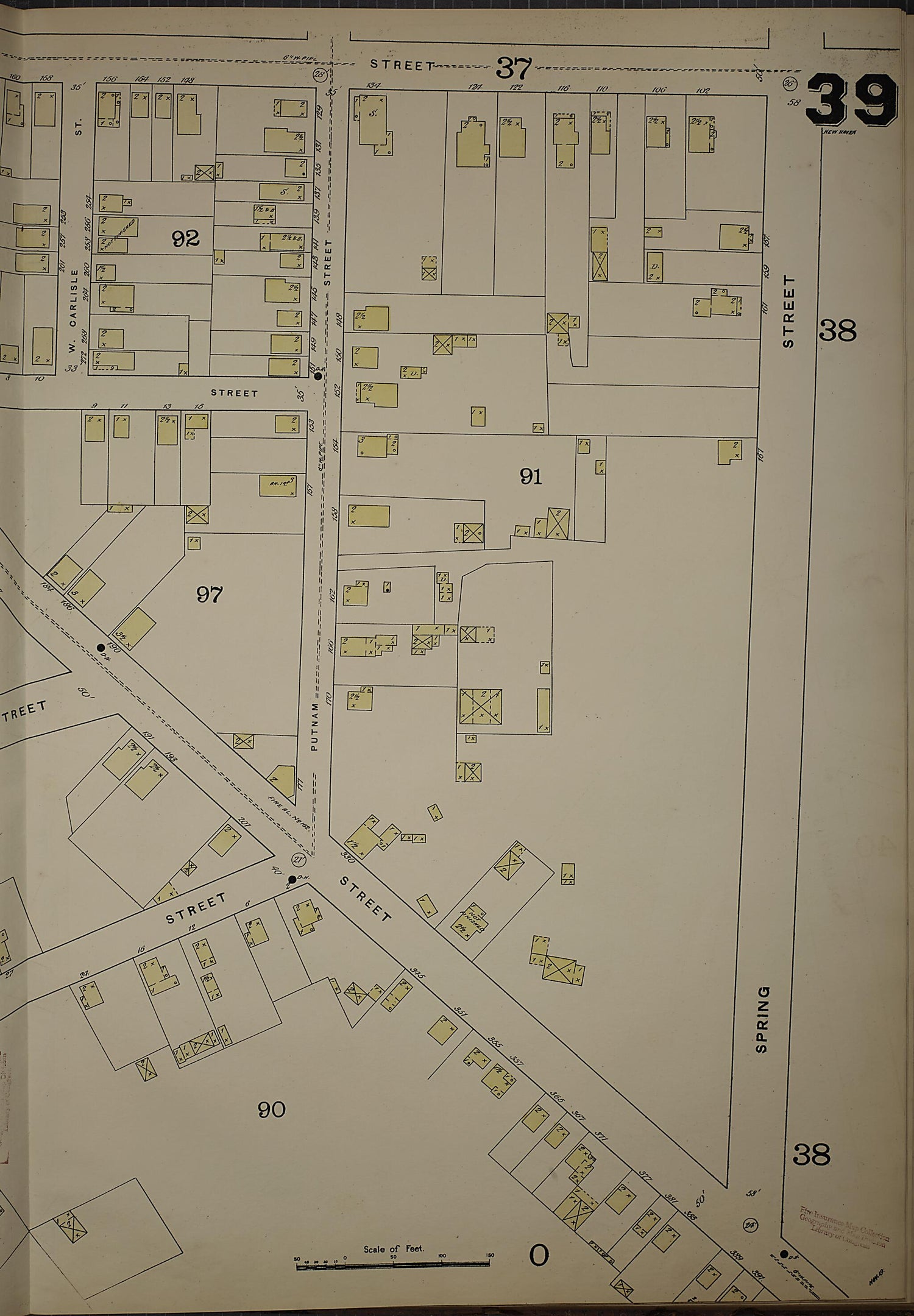 This old map of New Haven, New Haven County, Connecticut was created by Sanborn Map Company in 1886