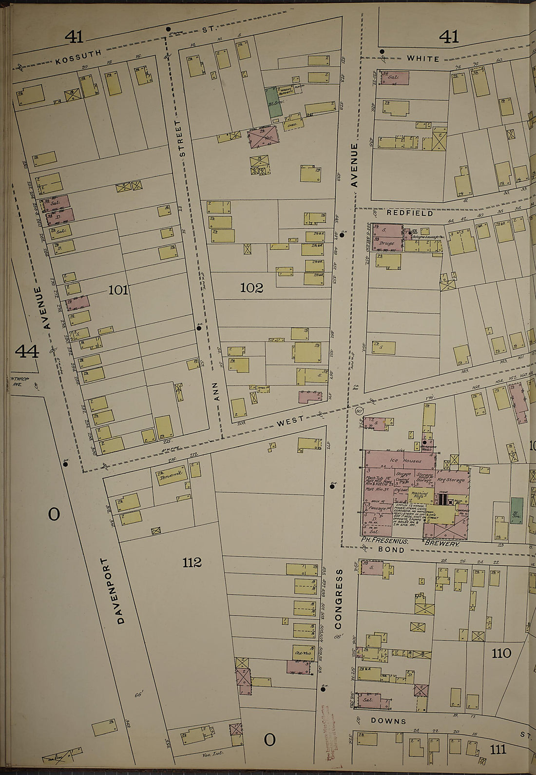 This old map of New Haven, New Haven County, Connecticut was created by Sanborn Map Company in 1886