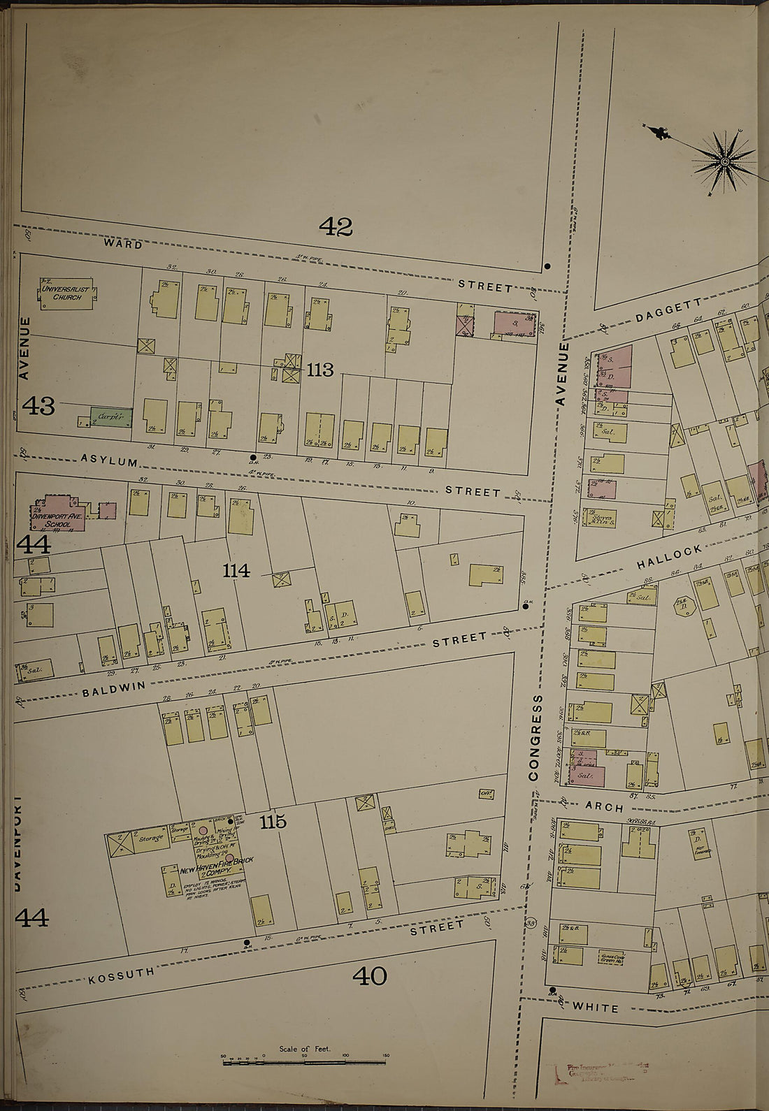 This old map of New Haven, New Haven County, Connecticut was created by Sanborn Map Company in 1886