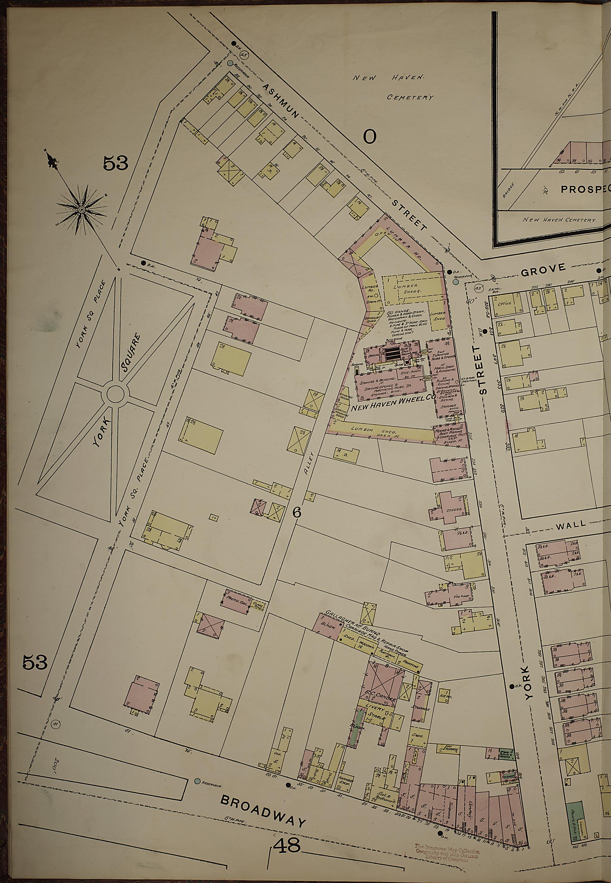 This old map of New Haven, New Haven County, Connecticut was created by Sanborn Map Company in 1886