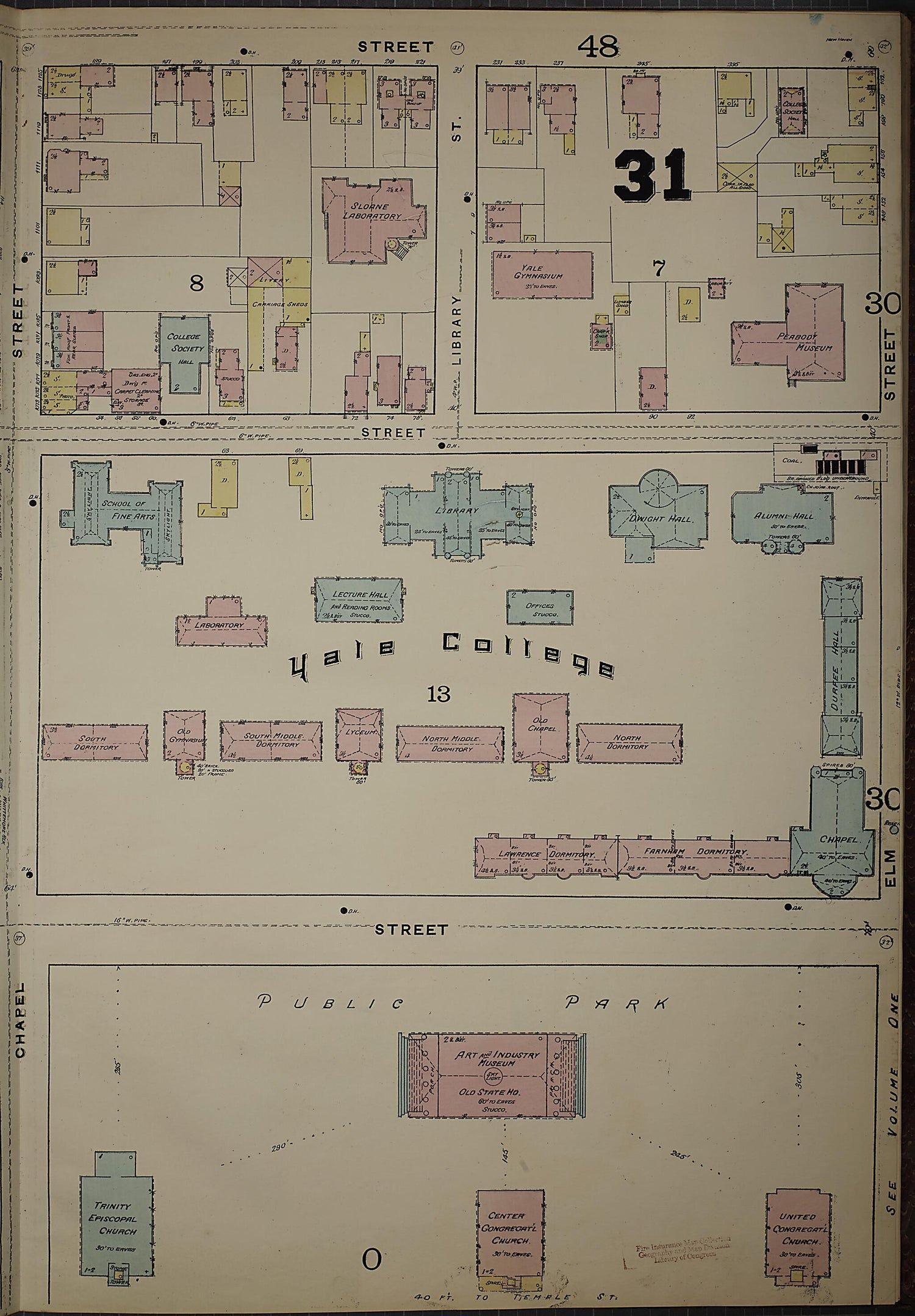 This old map of New Haven, New Haven County, Connecticut was created by Sanborn Map Company in 1886