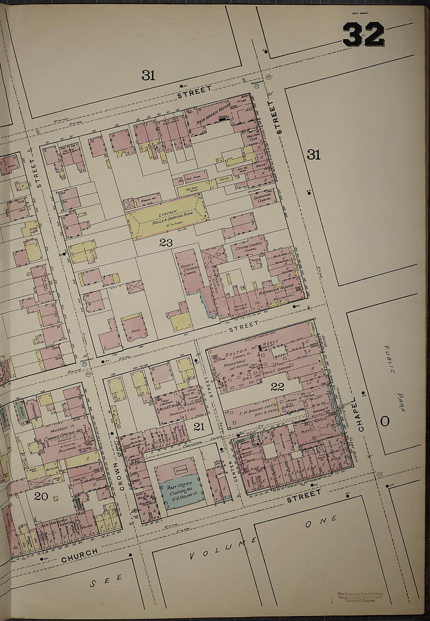 This old map of New Haven, New Haven County, Connecticut was created by Sanborn Map Company in 1886