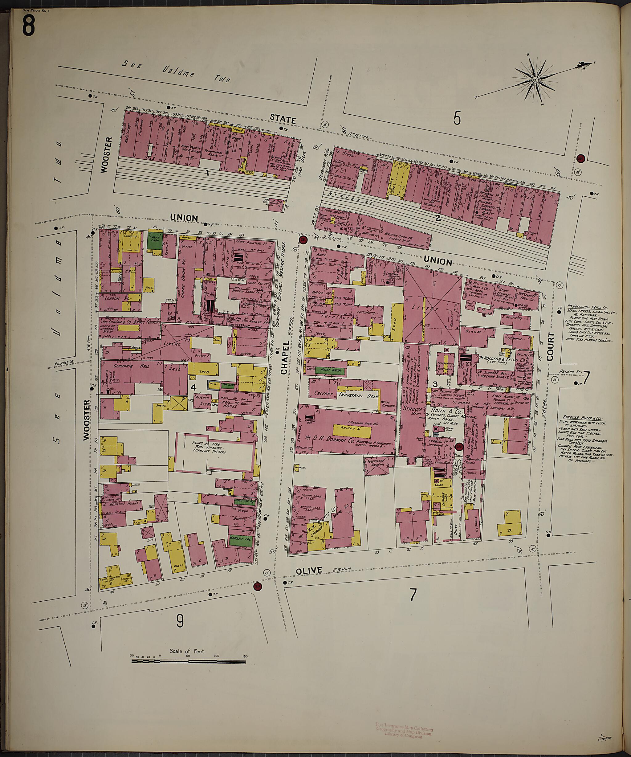 This old map of New Haven, New Haven County, Connecticut was created by Sanborn Map Company in 1901