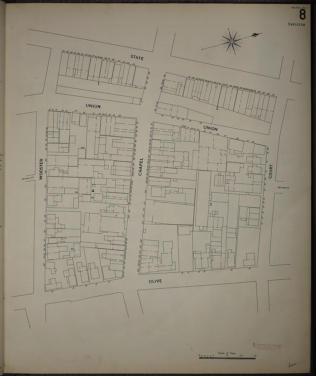 This old map of New Haven, New Haven County, Connecticut was created by Sanborn Map Company in 1901