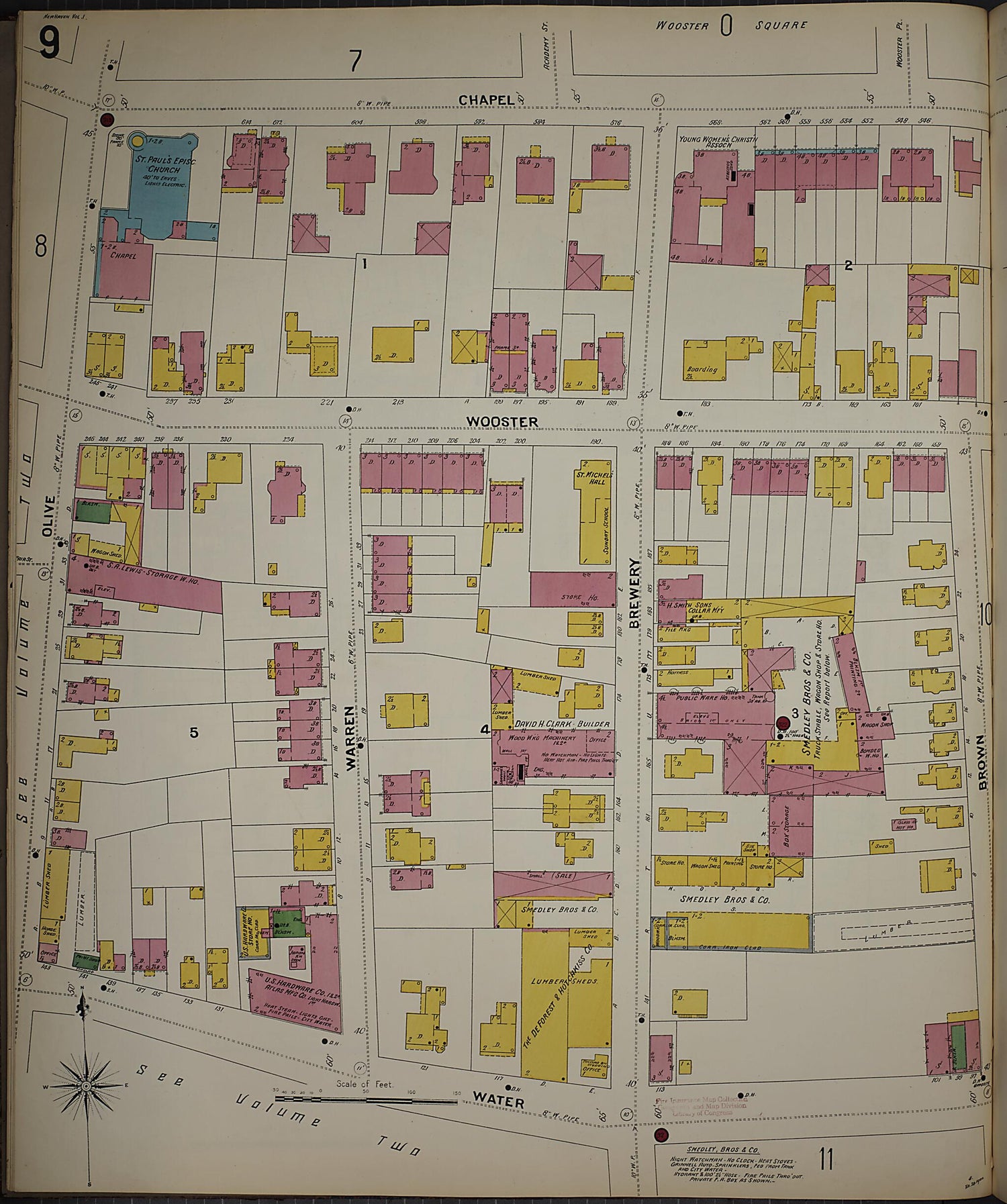 This old map of New Haven, New Haven County, Connecticut was created by Sanborn Map Company in 1901