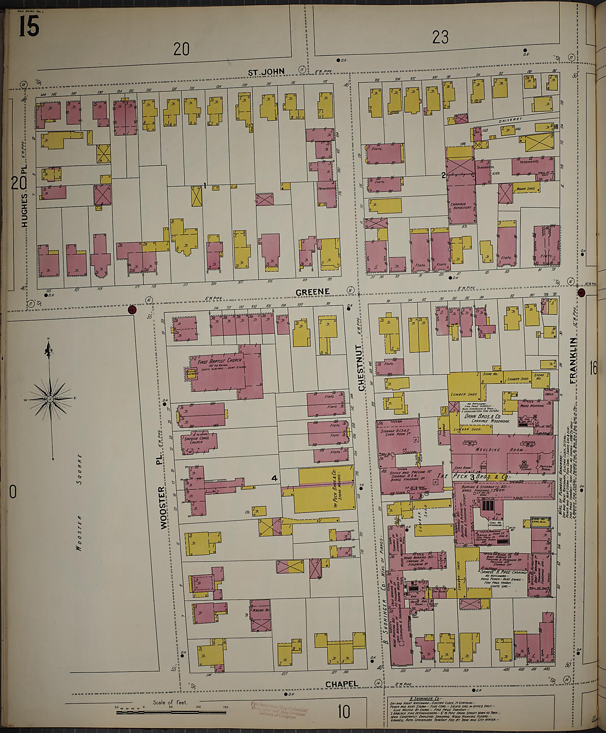 This old map of New Haven, New Haven County, Connecticut was created by Sanborn Map Company in 1901