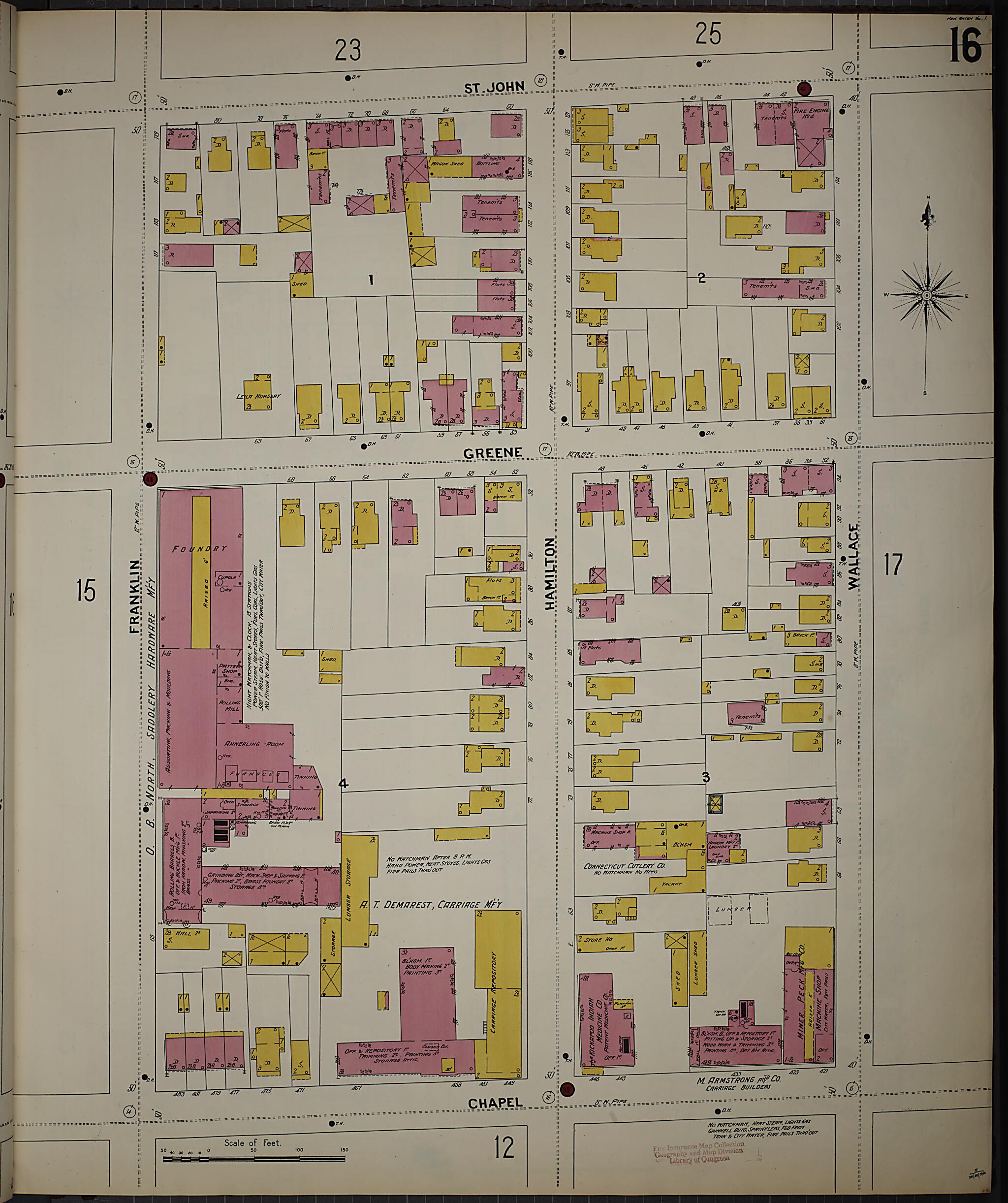 This old map of New Haven, New Haven County, Connecticut was created by Sanborn Map Company in 1901